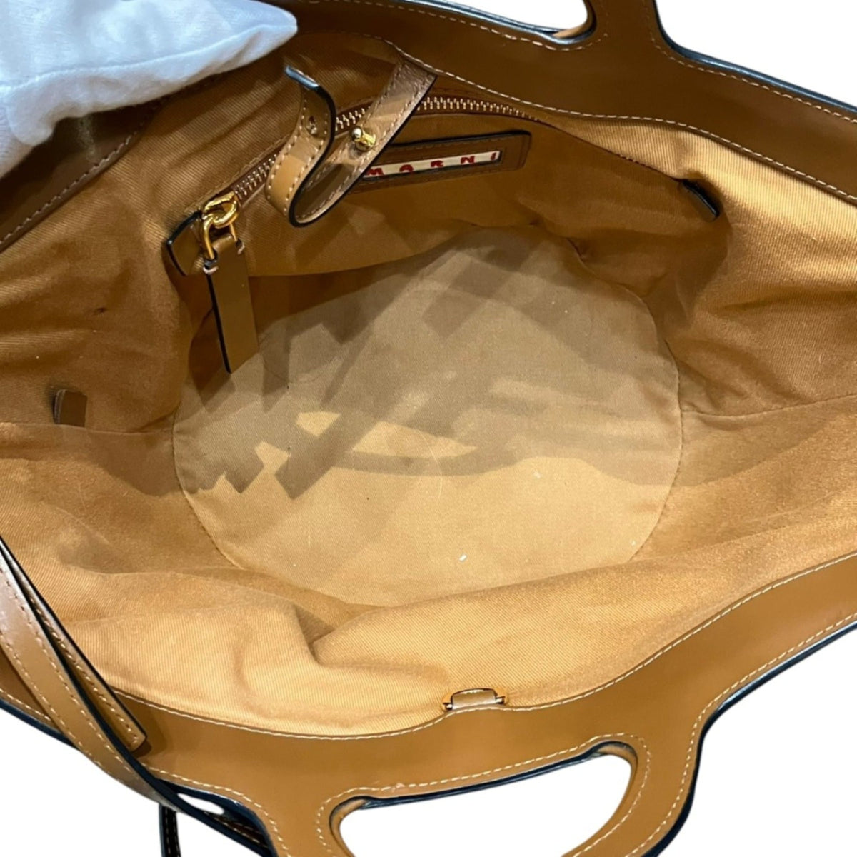Marni Brown Hemp Linen Leather Basket Handbag (Pre-Owned)