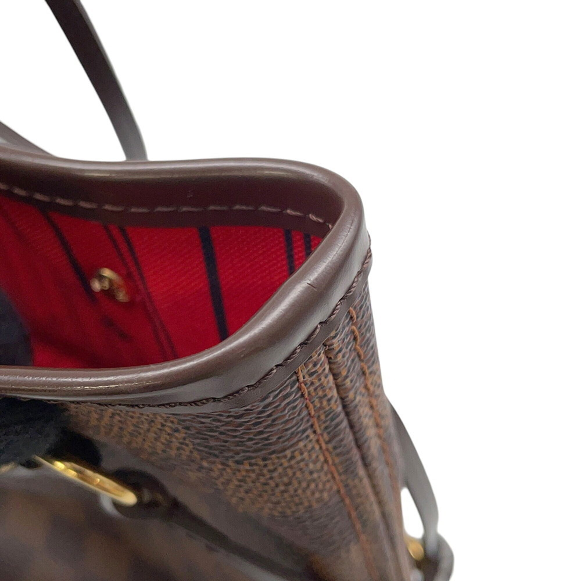 Louis Vuitton Damier Damier Canvas Ebene Red Color Handbag Tote Bag (Pre-Owned)