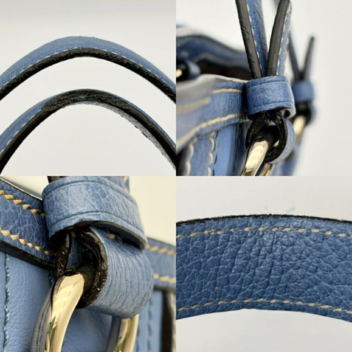 Celine Blue Leather Tote Bag (Pre-Owned)