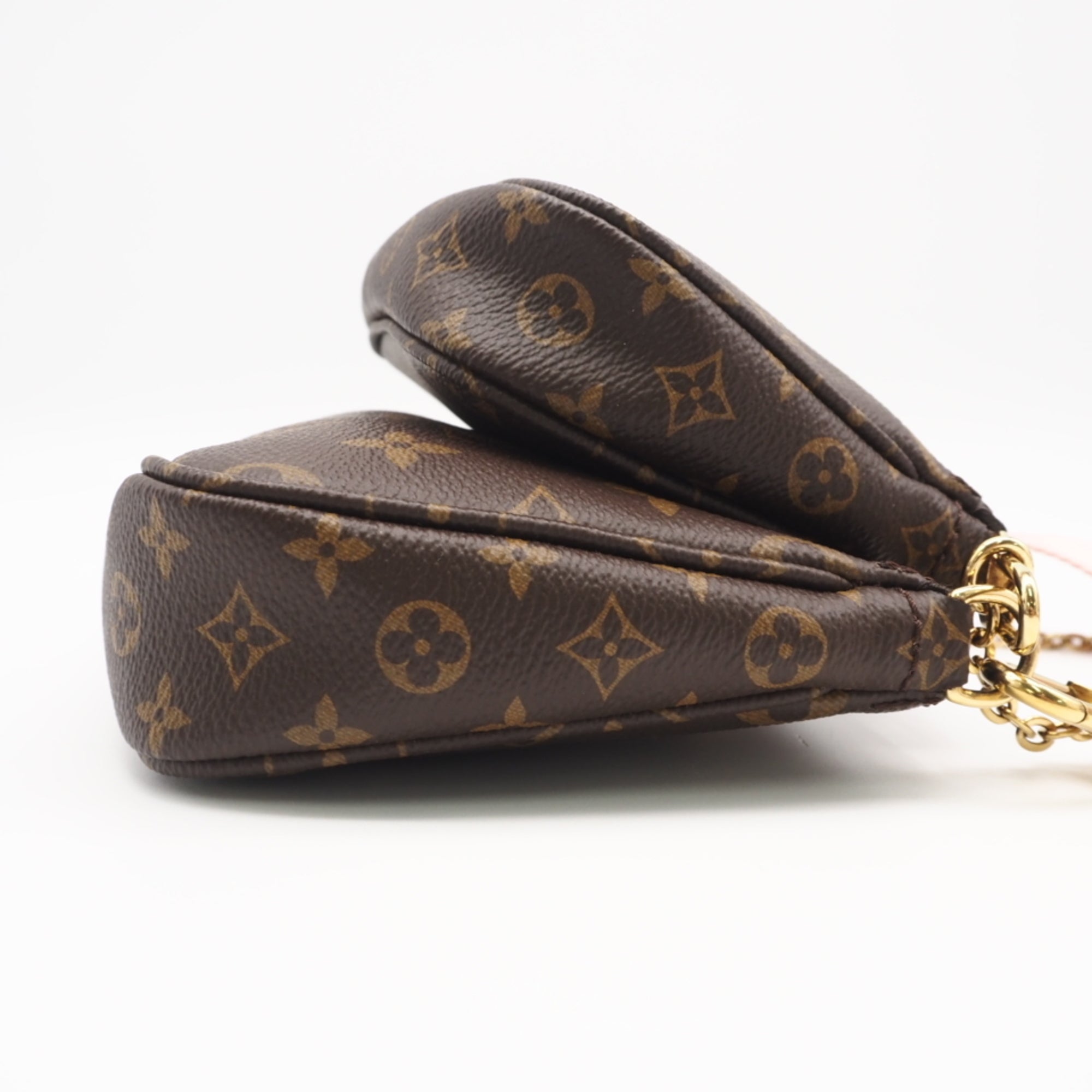 Louis Vuitton Beige Pink Brown Monogram Rose Clair Leather Coated Canvas Pochette Pouch Shoulder Bag (Pre-Owned)
