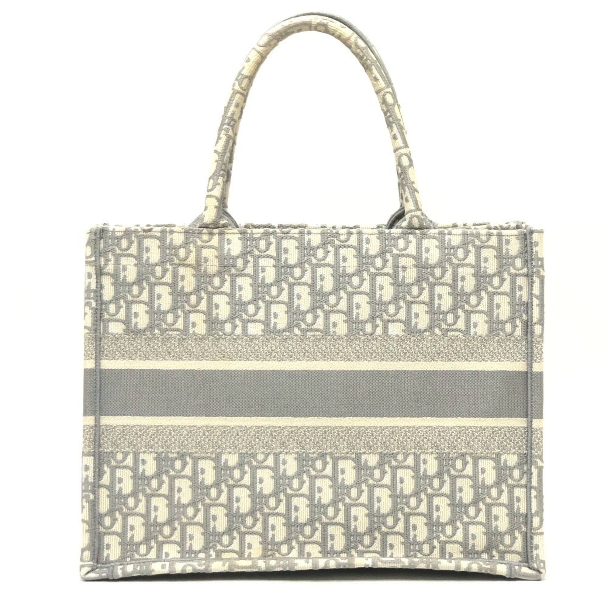 Christian Dior Gray Yellow Canvas Handbag Tote Bag (Pre-Owned)