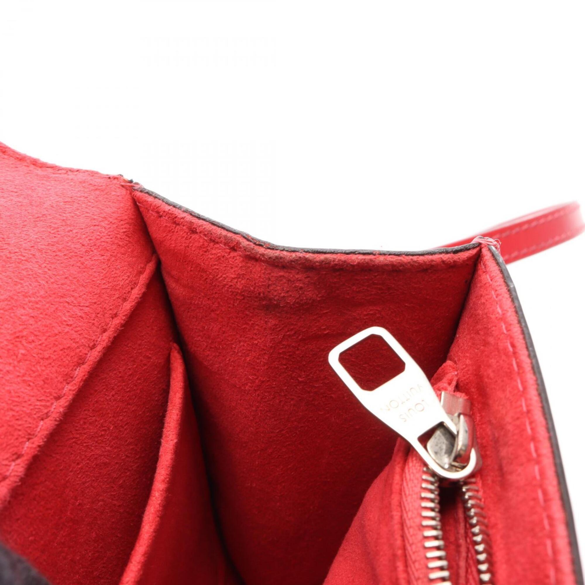 Louis Vuitton Red Color Leather Handbag Shoulder Bag (Pre-Owned)