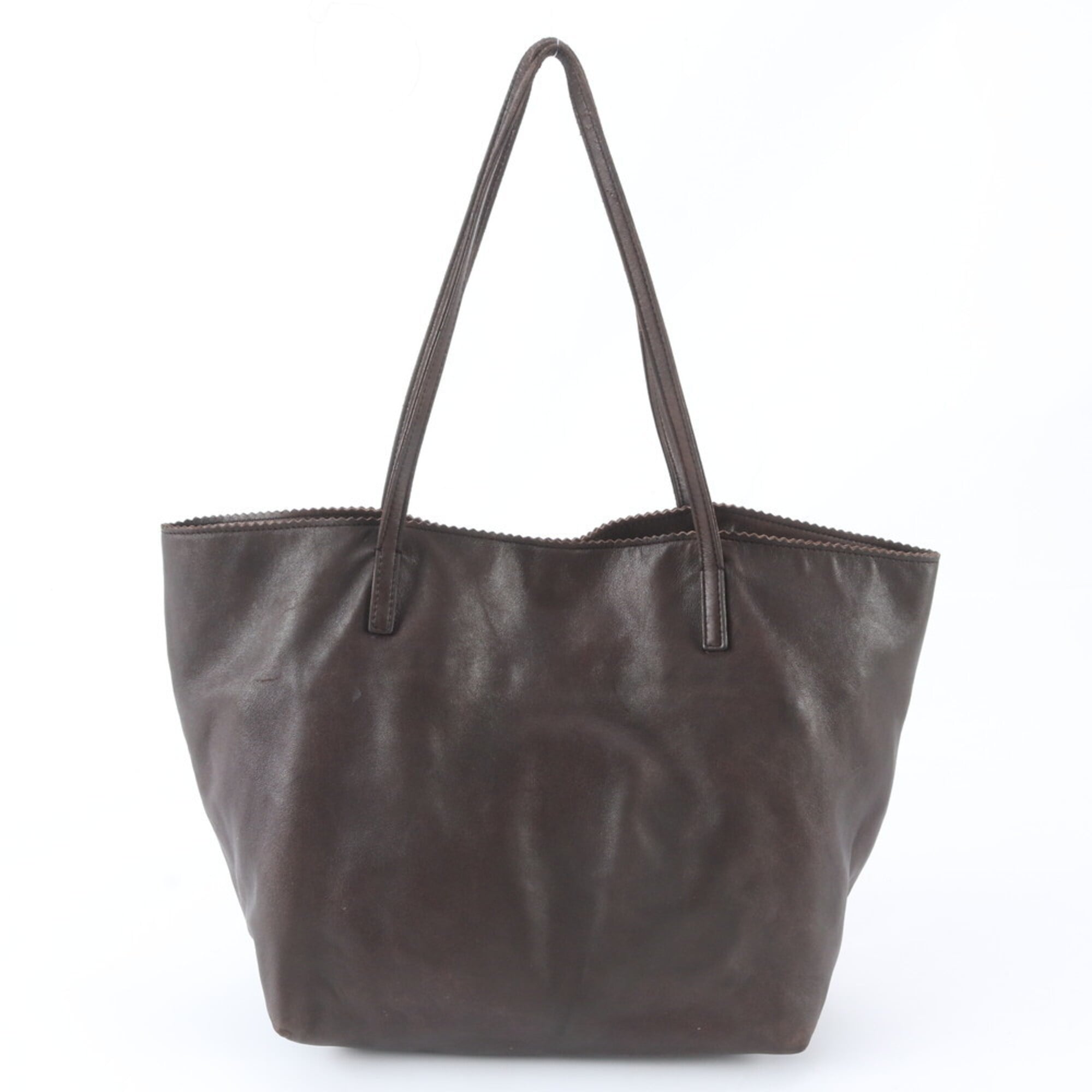 Loewe Dark Brown Leather Handbag Tote Bag (Pre-Owned)