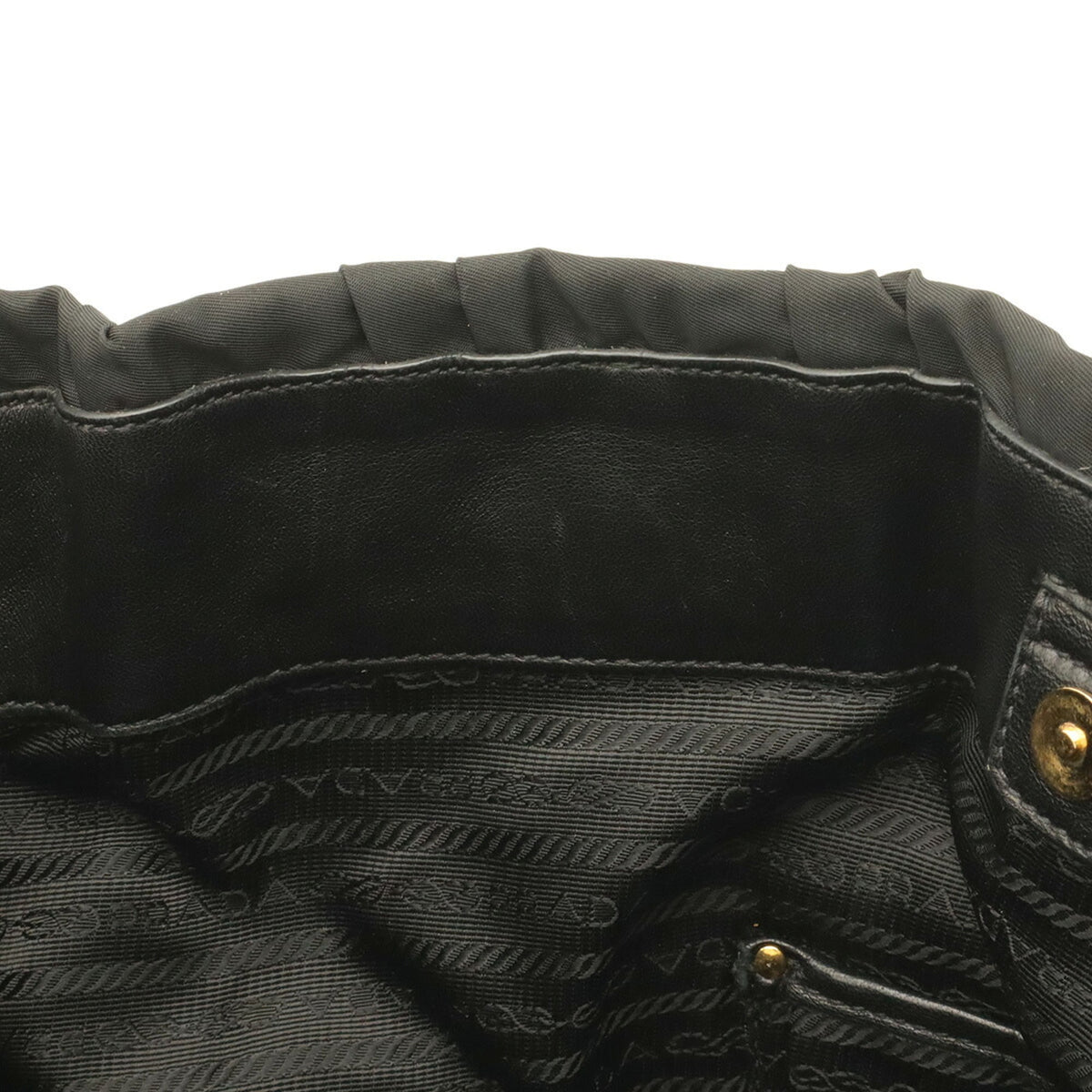 Prada Black Nero Nylon Leather Handbag Shoulder Bag Tote Bag (Pre-Owned)