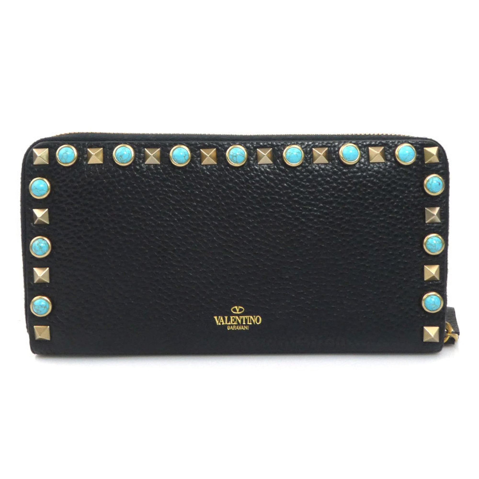 Valentino Garavani Black Leather Long Wallet (Bi-Fold) (Pre-Owned)