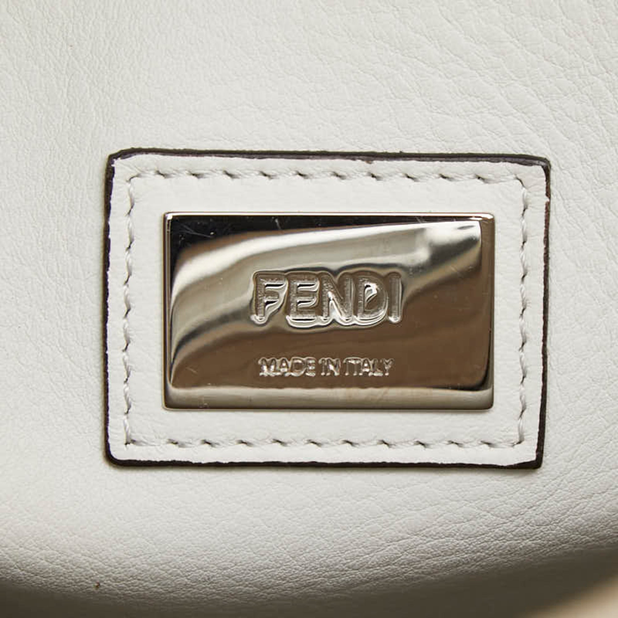 Fendi Peekaboo Beige Brown Patent Leather Suede Handbag Shoulder Bag (Pre-Owned)