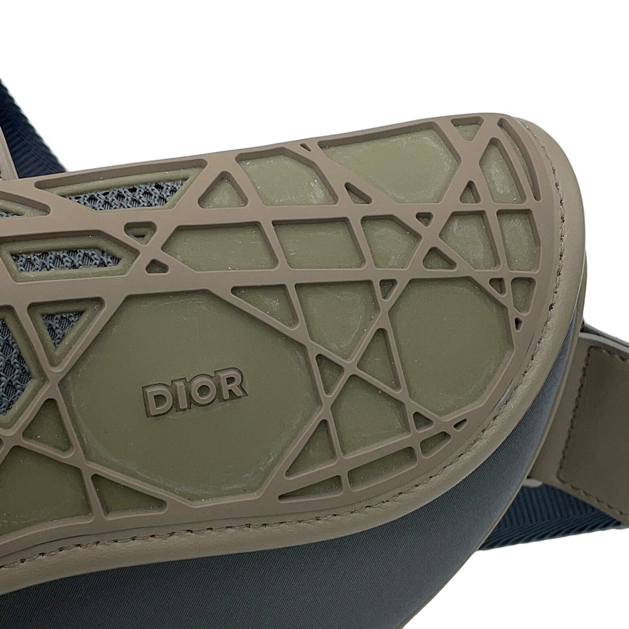 Christian Dior Beige Gray Nylon Rubber Saddle Bag Sling Bag (Pre-Owned)