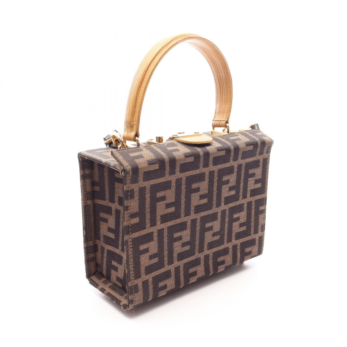Fendi Brown Canvas Leather Handbag (Pre-Owned)