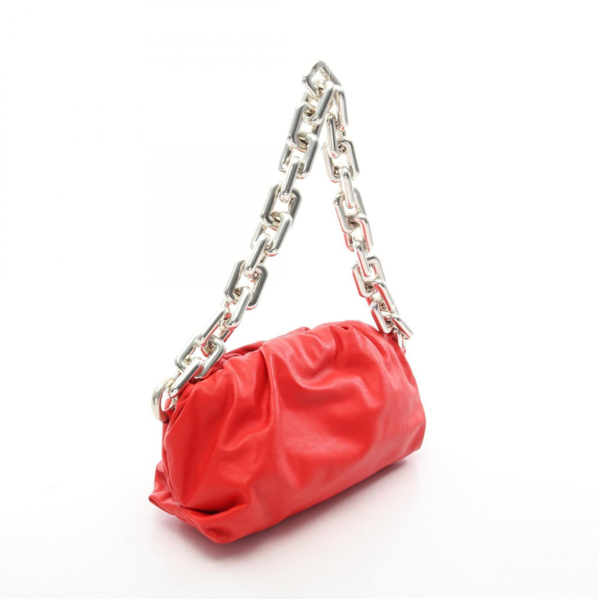 Bottega Veneta Red Color Leather Handbag Pouch Shoulder Bag (Pre-Owned)