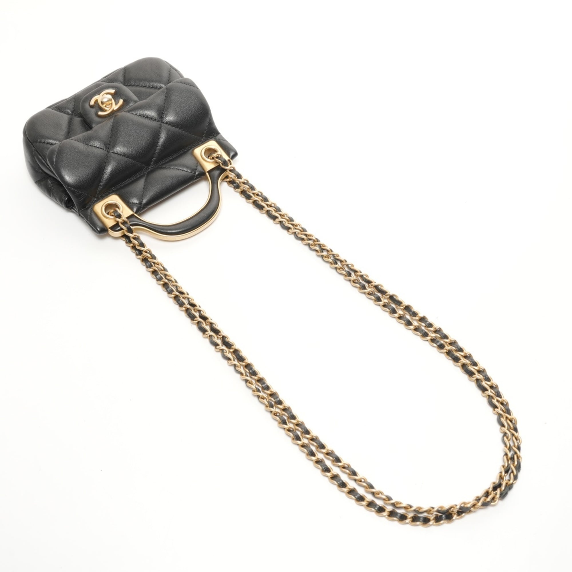 Chanel Matelasse Black Clear Chain/Shoulder Wallet (Pre-Owned)