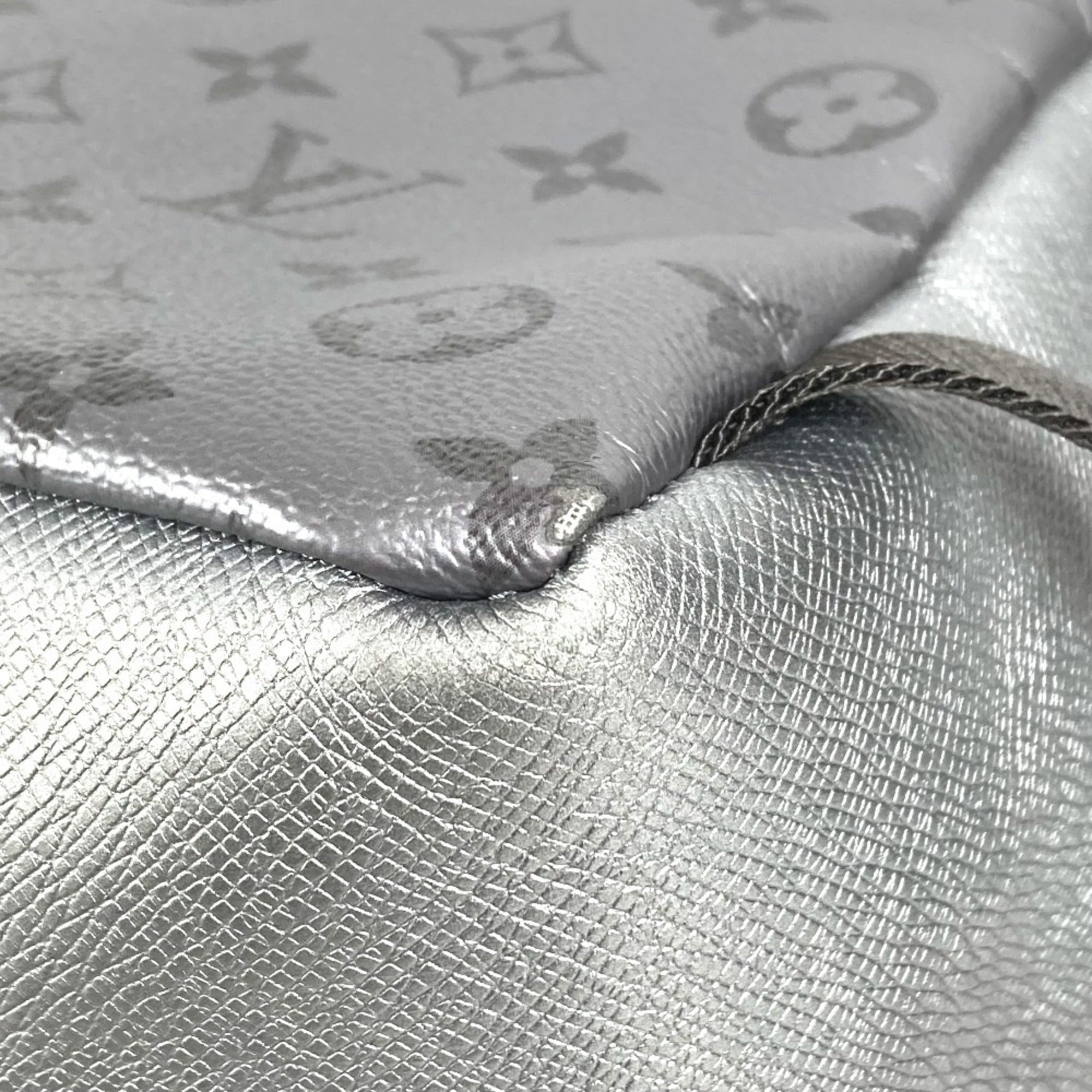 Louis Vuitton Taigarama Silver Taiga Leather Monogram Backpack (Pre-Owned)