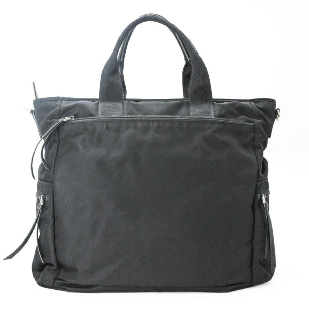 Prada Black Blue Nylon Handbag Tote Bag (Pre-Owned)