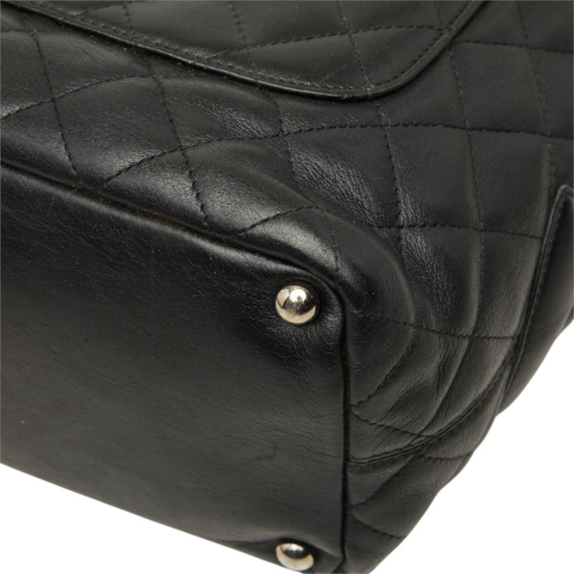 Chanel Black Pink Leather Handbag Tote Bag (Pre-Owned)