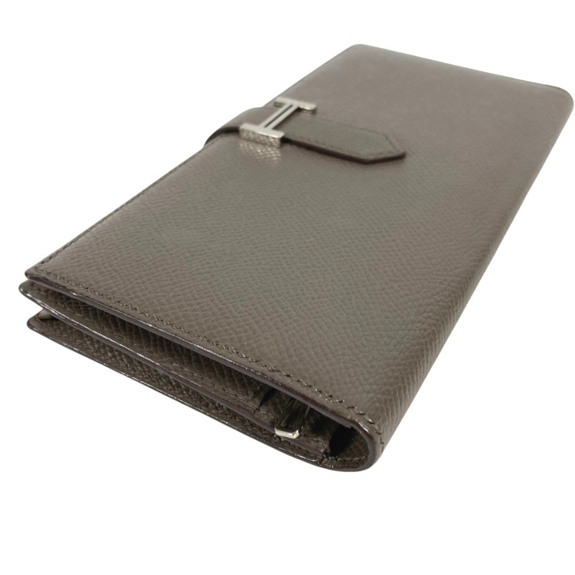 Hermes Gray Epsom Leather Long Wallet (Bi-Fold) (Pre-Owned)