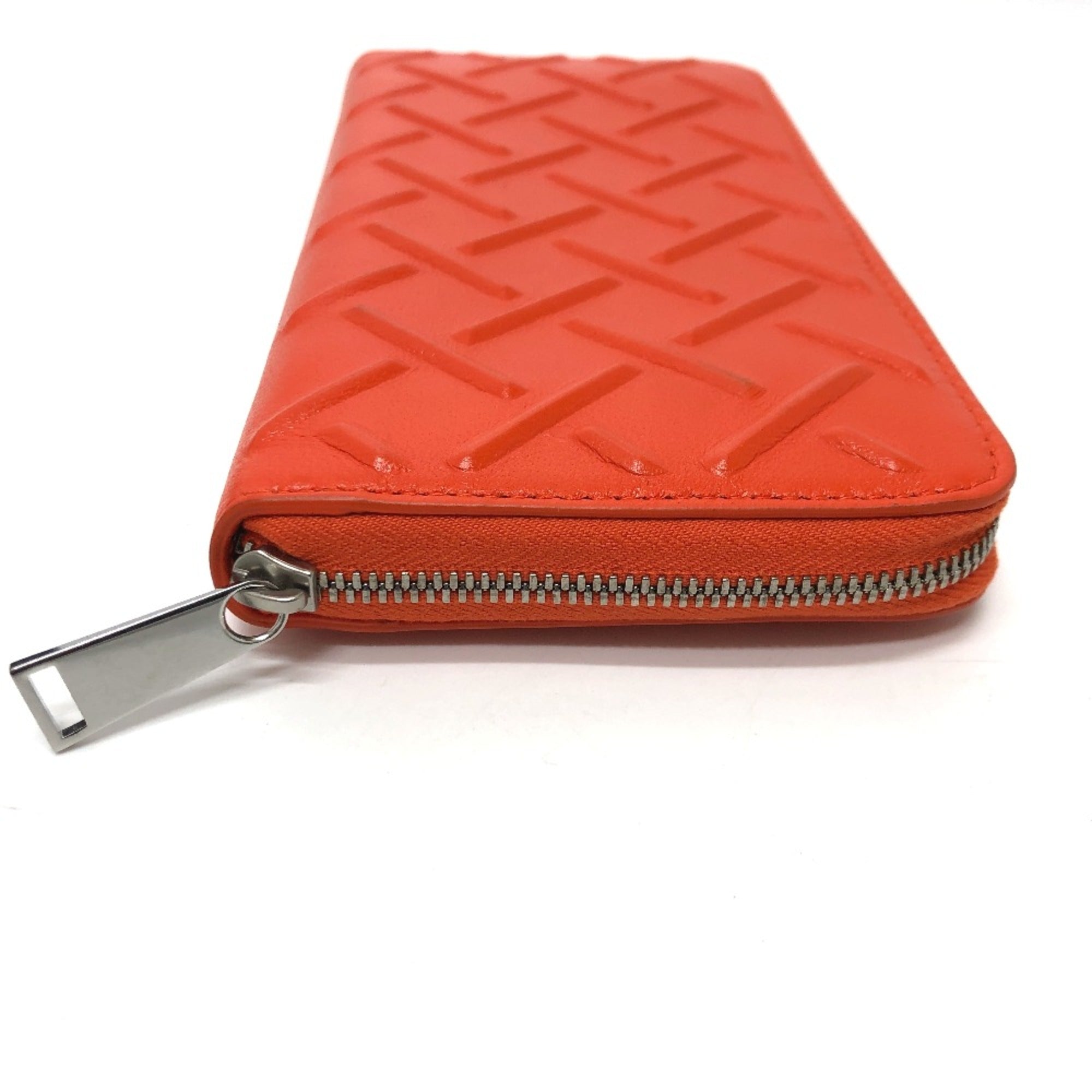 Bottega Veneta Orange Leather Long Wallet (Bi-Fold) (Pre-Owned)