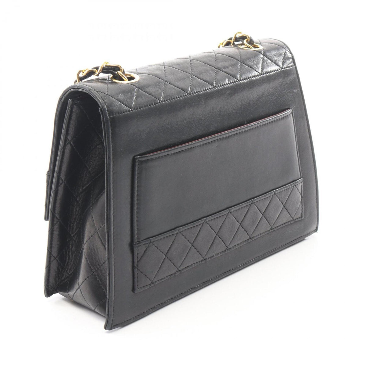 Chanel Black Leather Handbag Shoulder Bag (Pre-Owned)