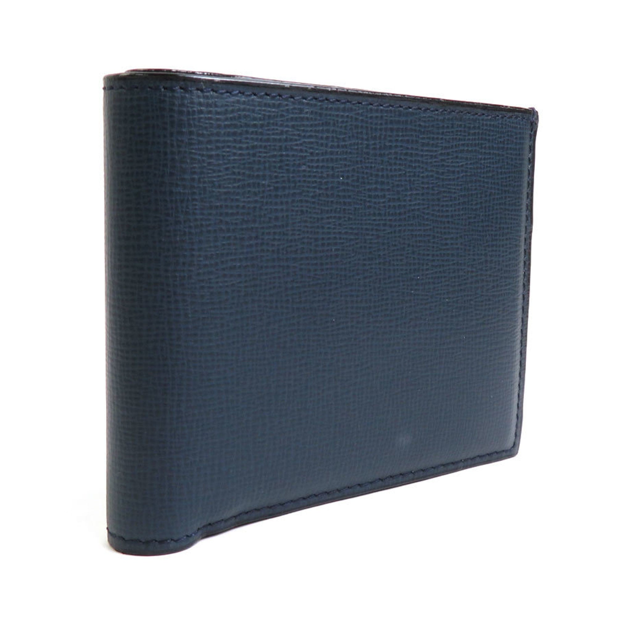 Valextra Navy Leather Wallet (Bi-Fold) (Pre-Owned)