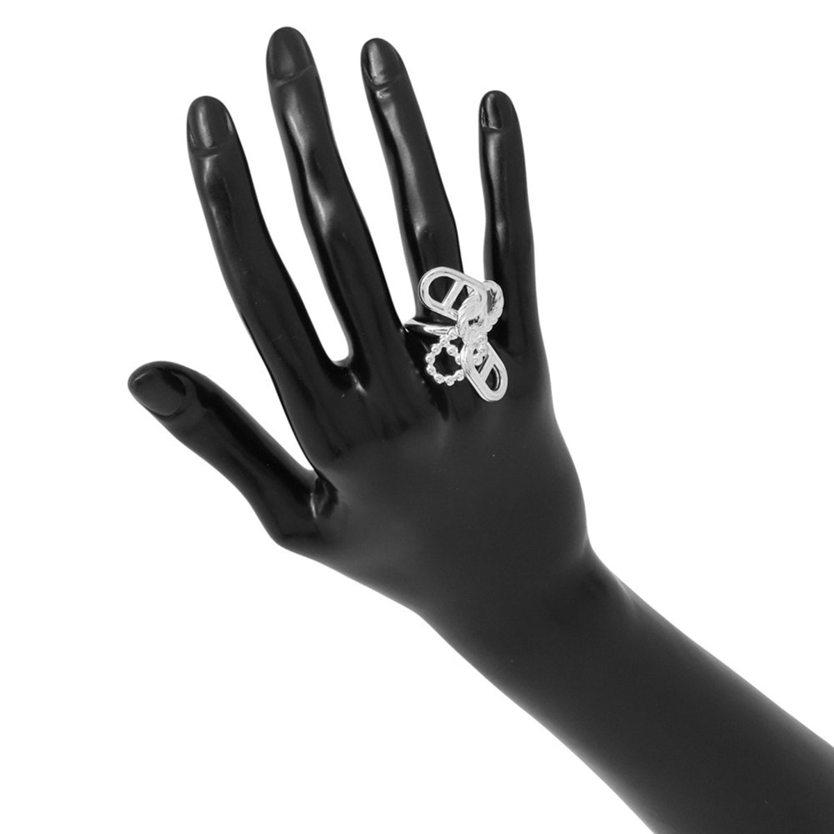 Hermes Silver 925 Band Ring (Pre-Owned)