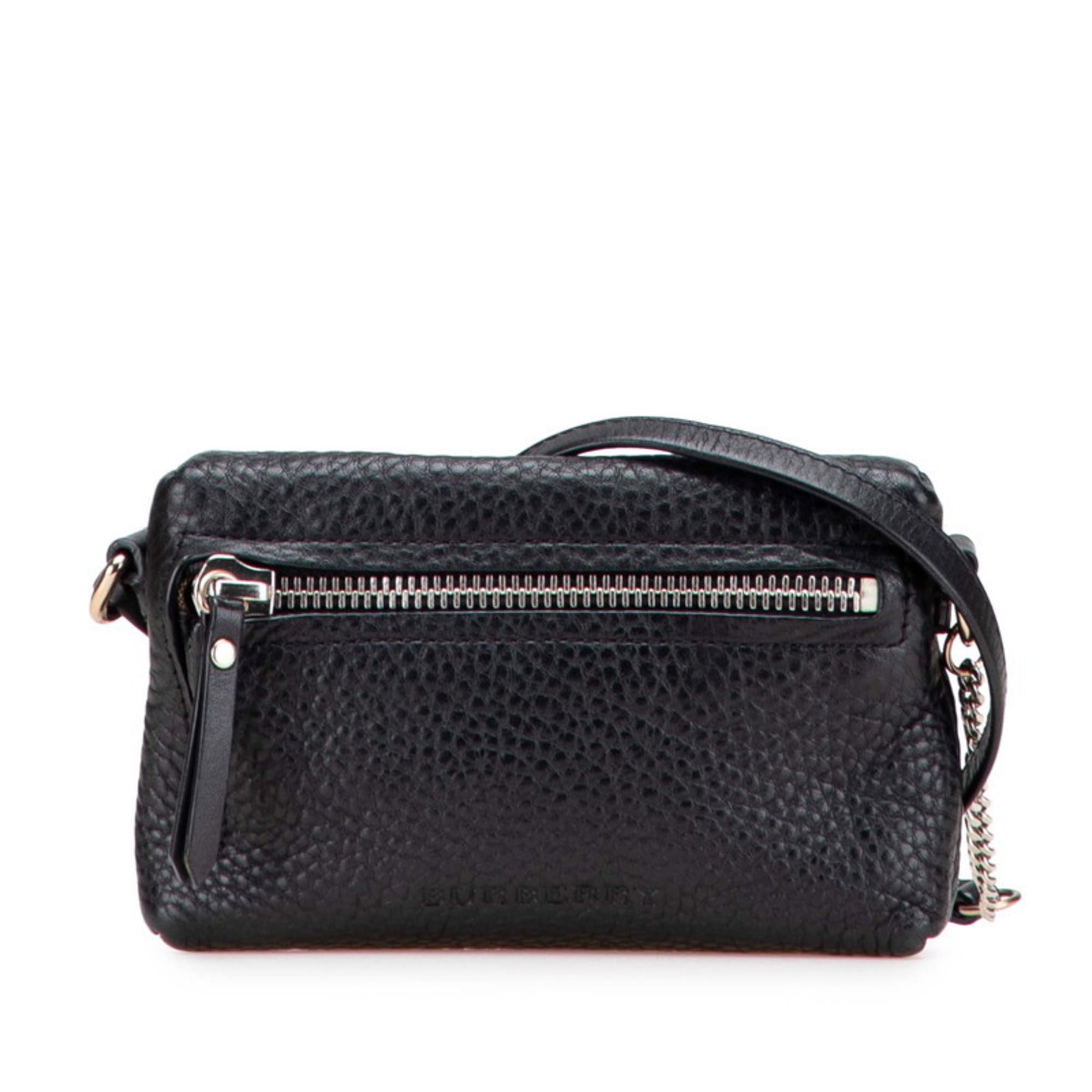 Burberry Black Leather Pochette Shoulder Bag (Pre-Owned)