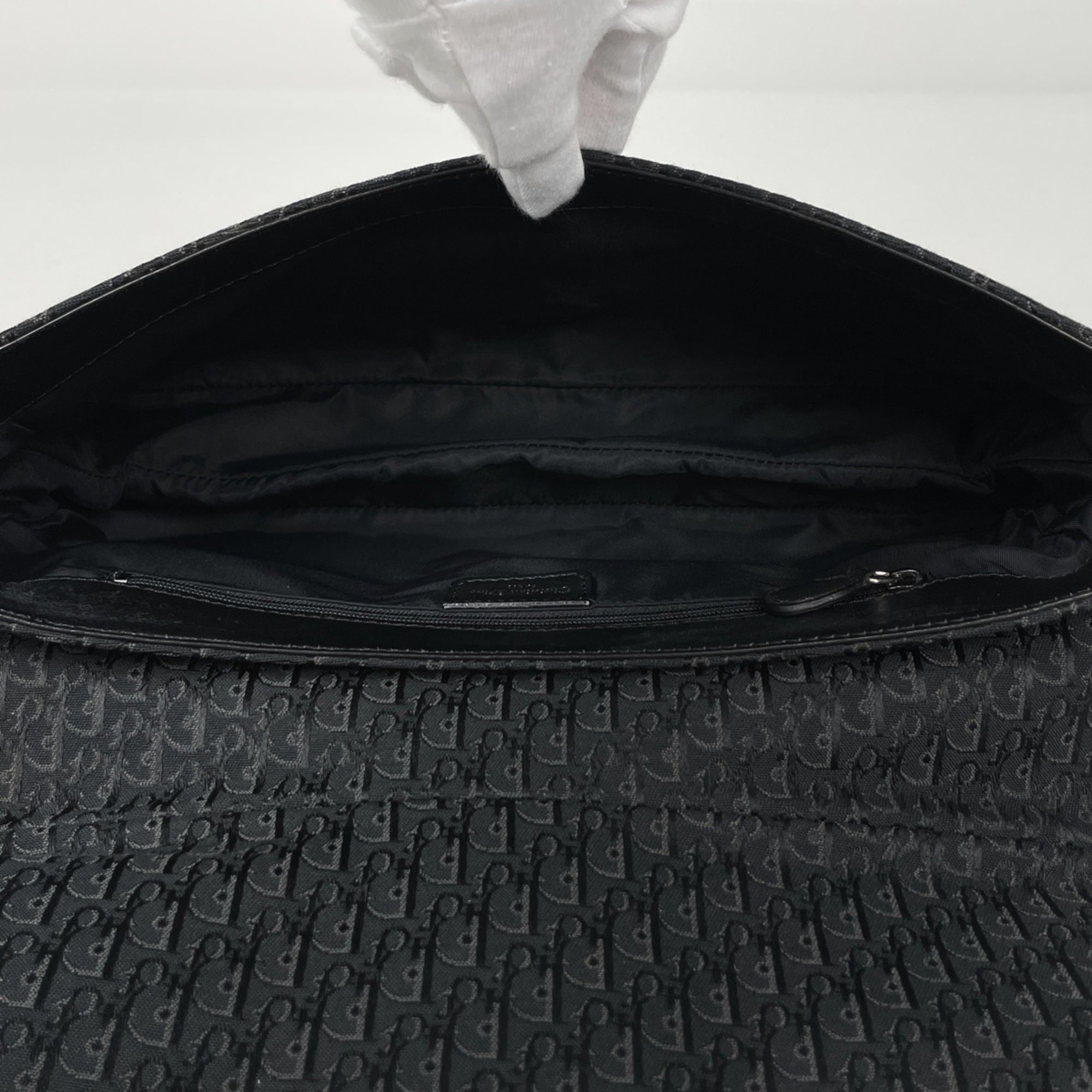 Christian Dior Black Canvas Leather Shoulder Bag (Pre-Owned)