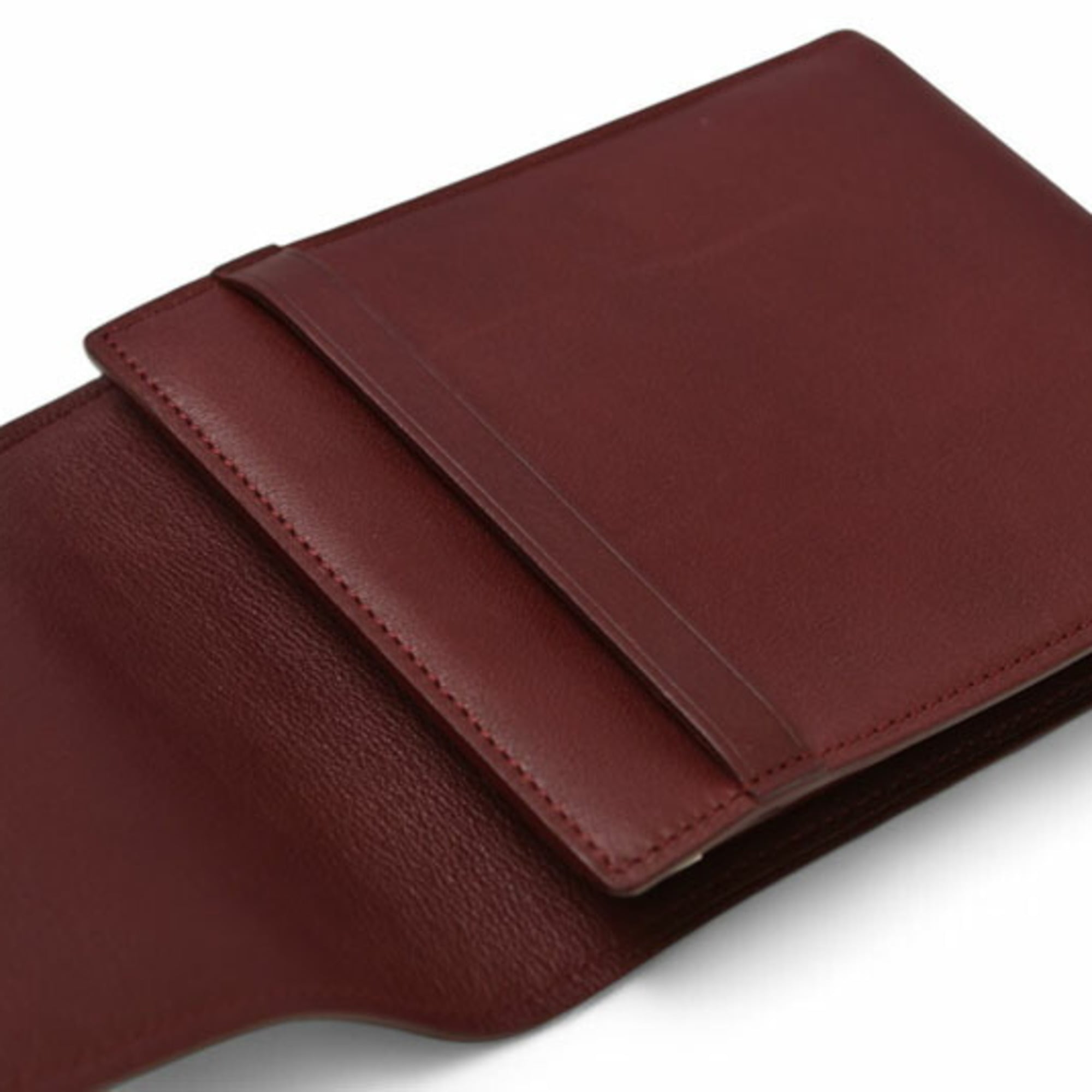 Cartier Bordeaux Leather Wallet (Tri-Fold) (Pre-Owned)