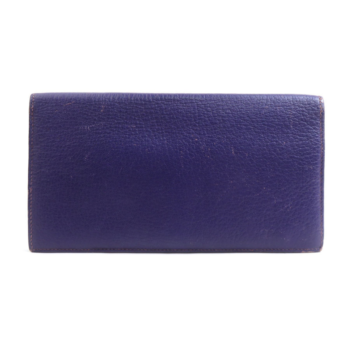 Hermes Purple Leather Long Wallet (Bi-Fold) (Pre-Owned)