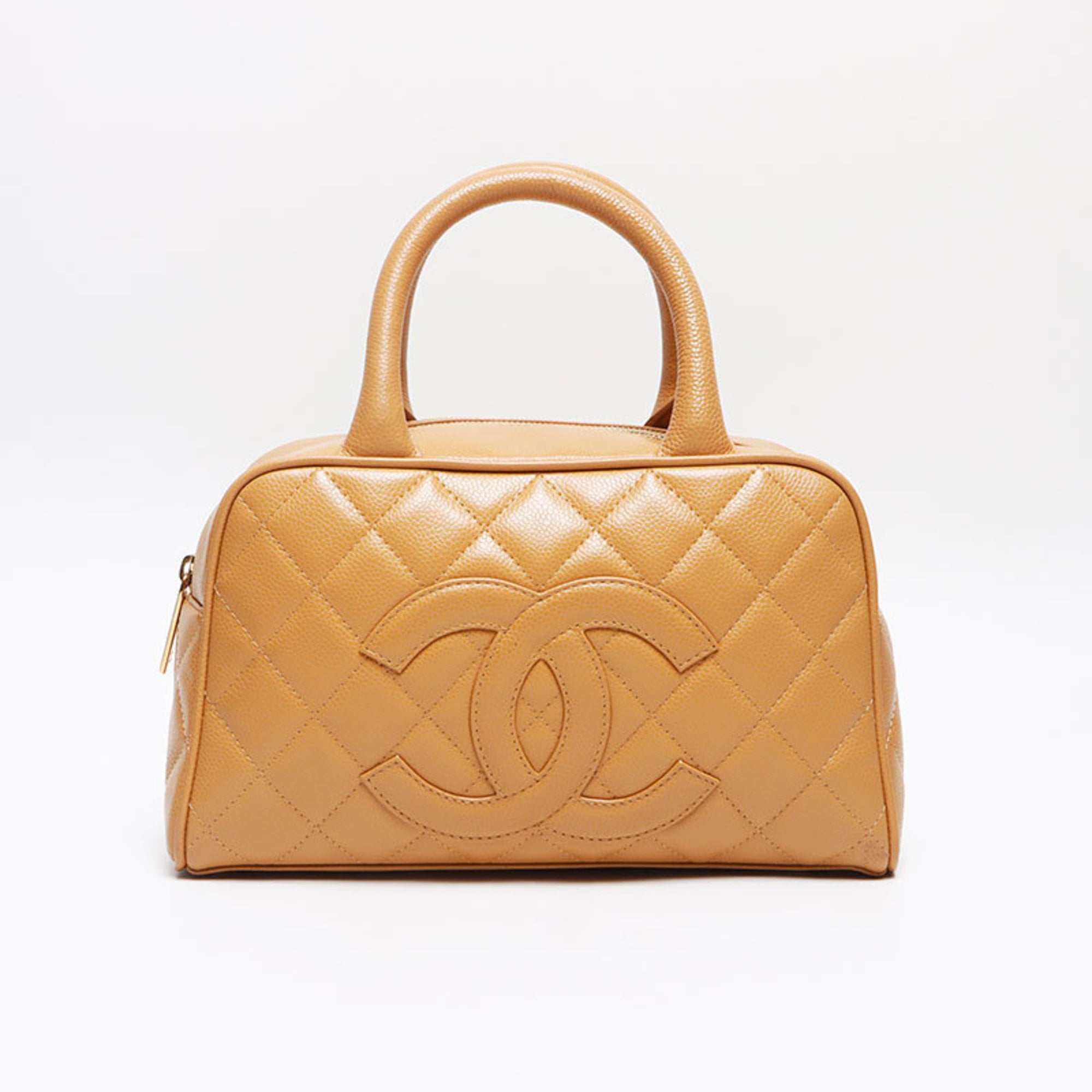 Chanel Brown Grained Calfskin Boston Bag (Pre-Owned)