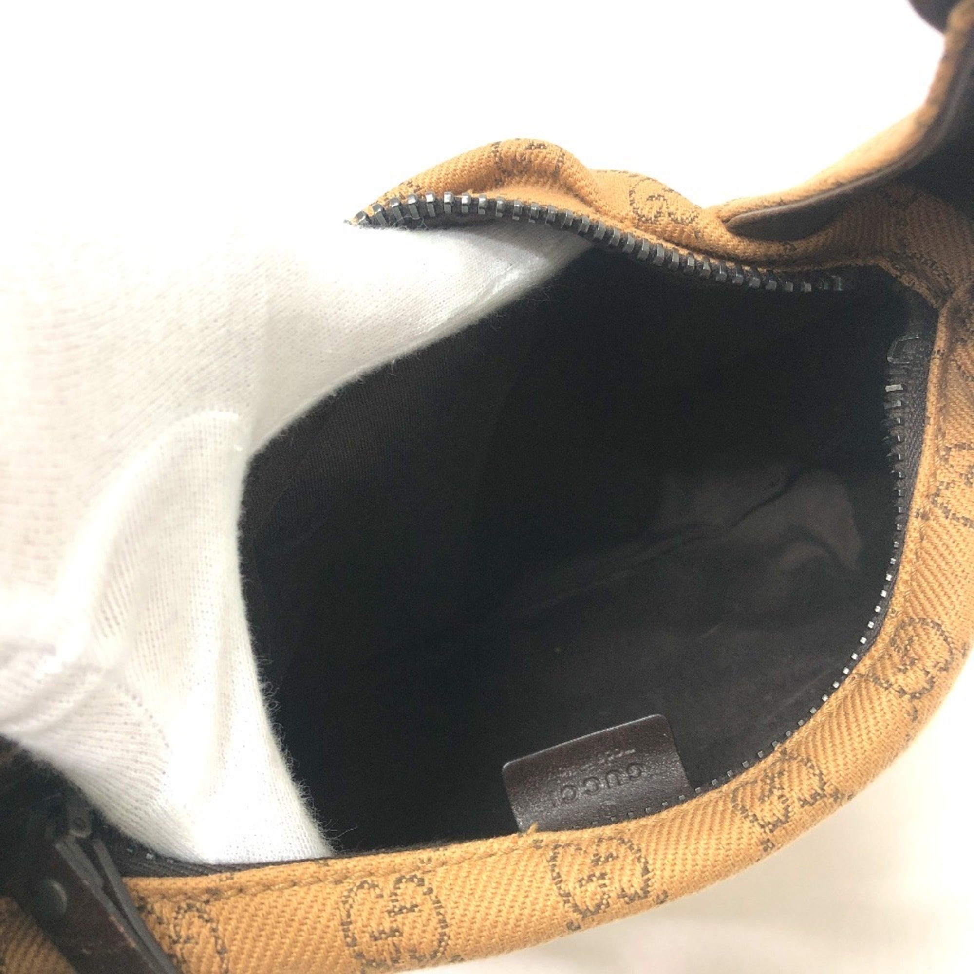 Gucci Beige Canvas Handbag Shoulder Bag (Pre-Owned)