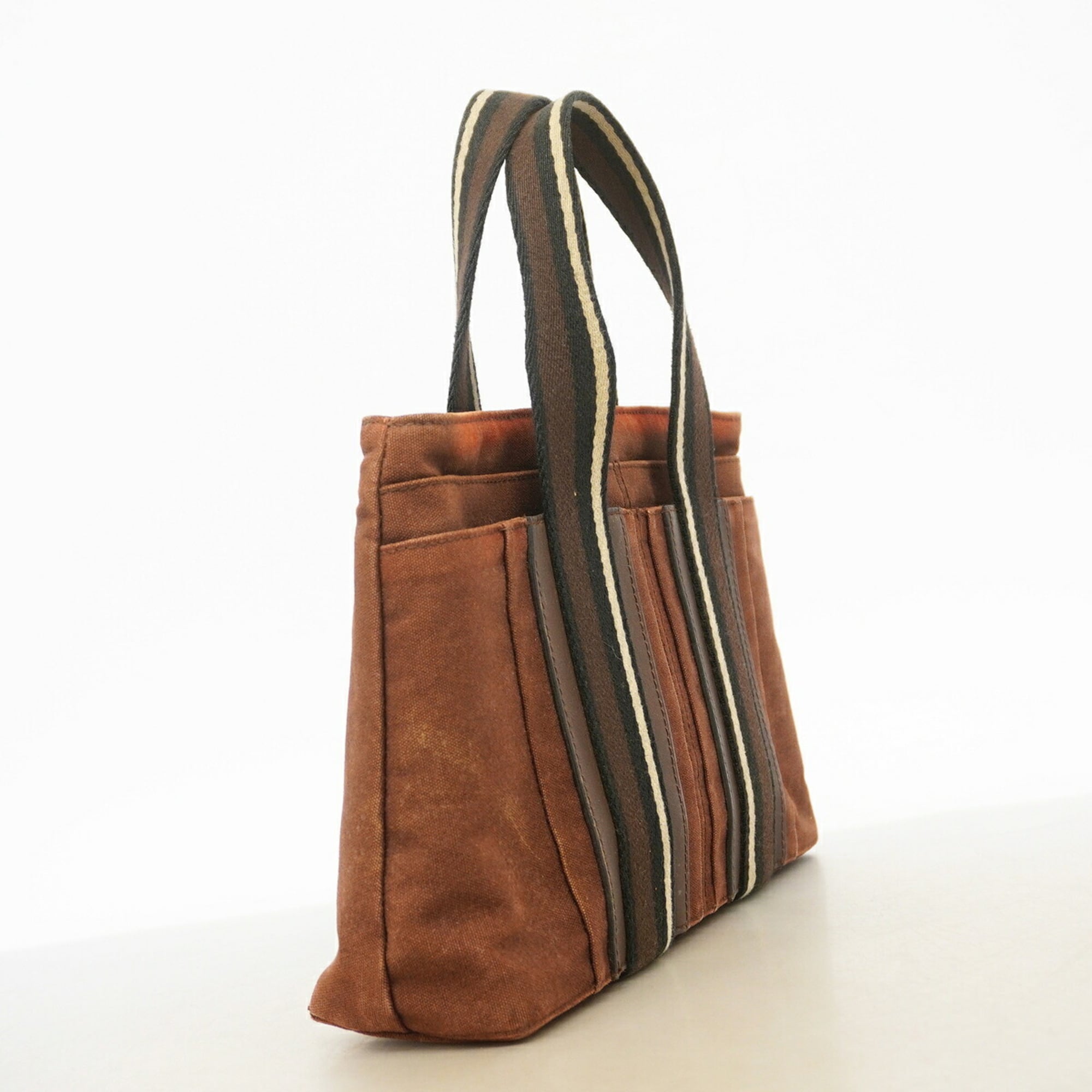 Hermes Brown Canvas Tote Bag (Pre-Owned)