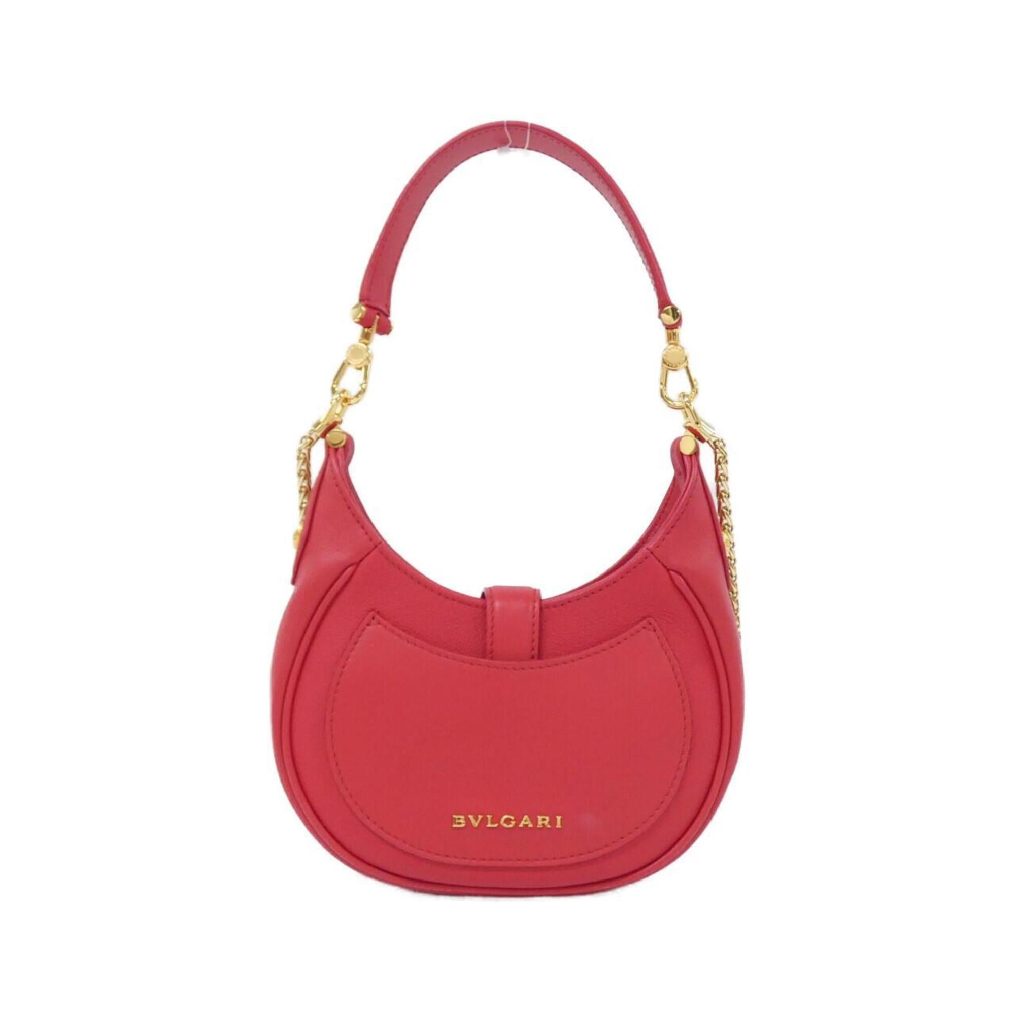 Bvlgari Red Color Leather Shoulder Bag (Pre-Owned)