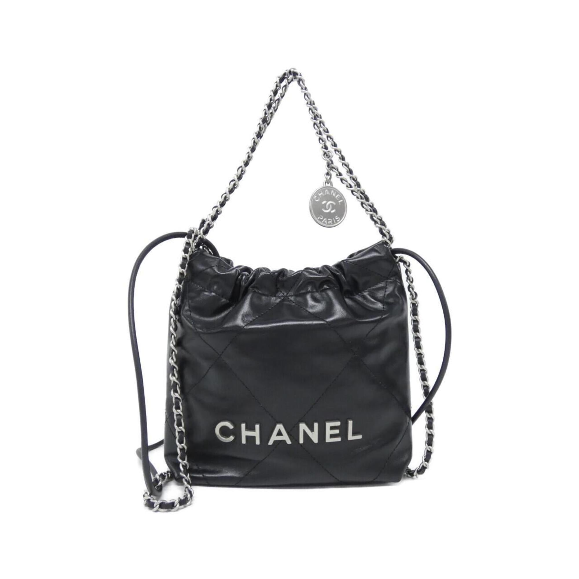 Chanel Black Leather Handbag (Pre-Owned)
