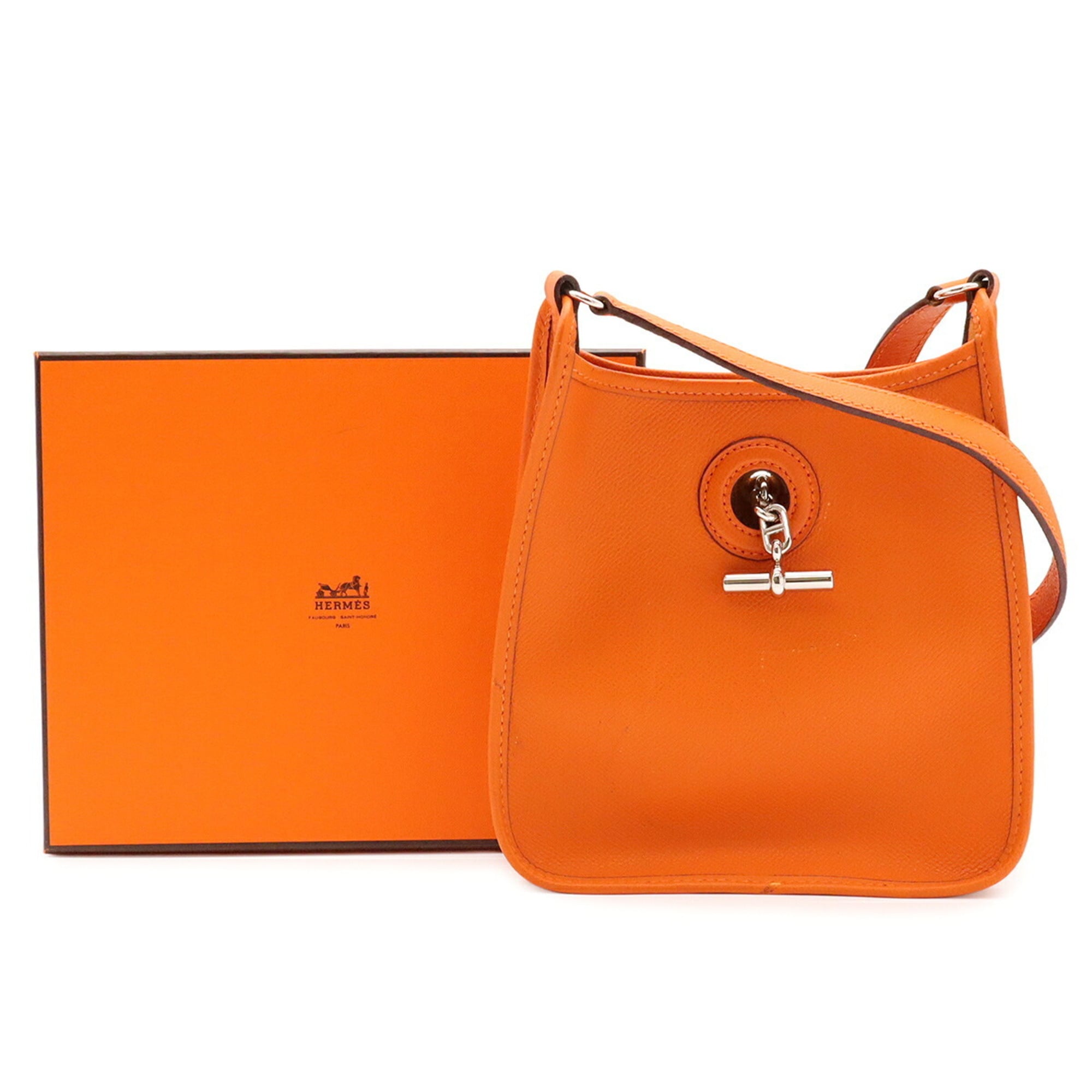 Hermes Orange Epsom Leather Pochette Shoulder Bag (Pre-Owned)