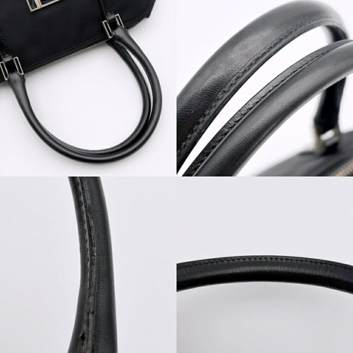 Fendi Black Nylon Leather Tote Bag (Pre-Owned)