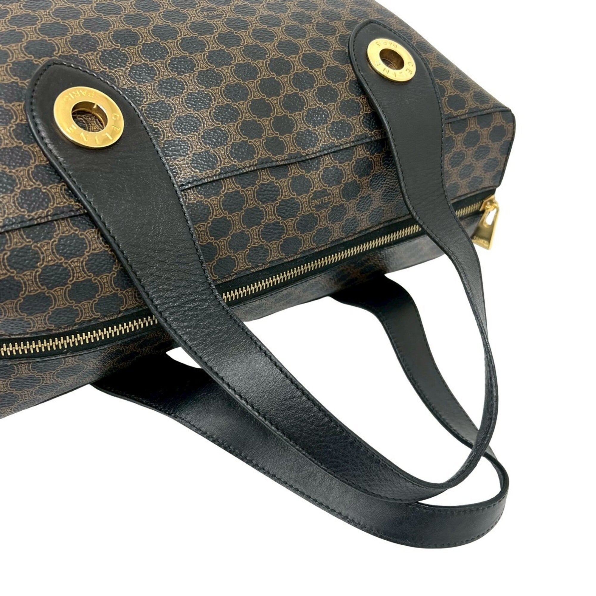 Celine Black Brown Leather Pvc Handbag Tote Bag (Pre-Owned)