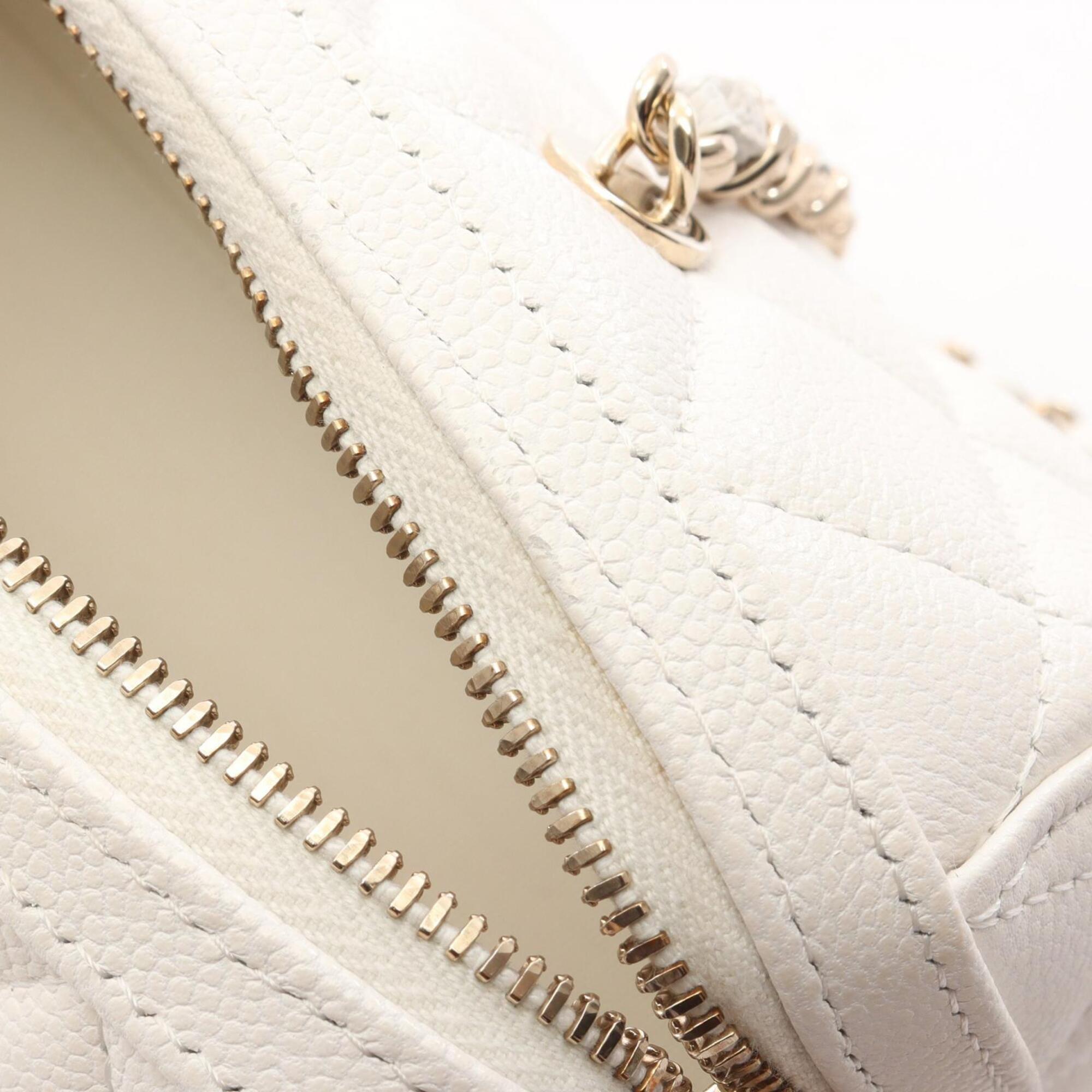 Chanel White Grained Calfskin Handbag Shoulder Bag (Pre-Owned)