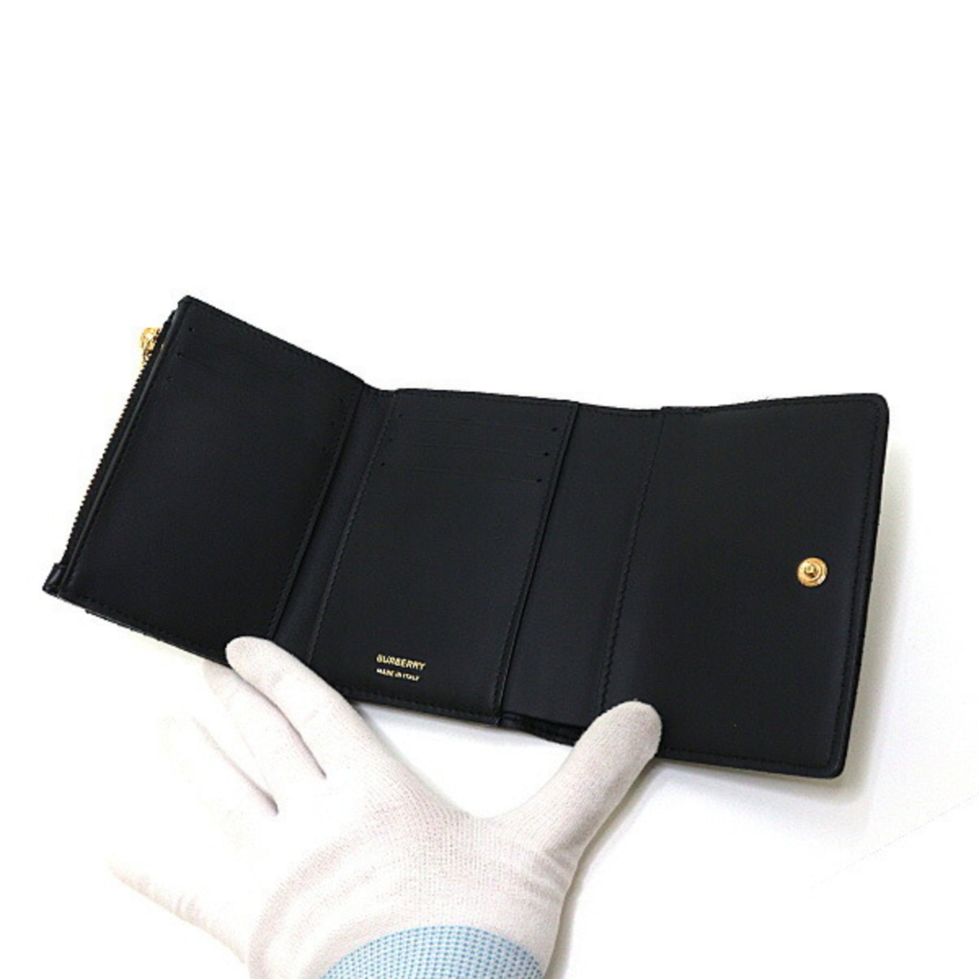 Burberry Black Leather Wallet (Tri-Fold) (Pre-Owned)