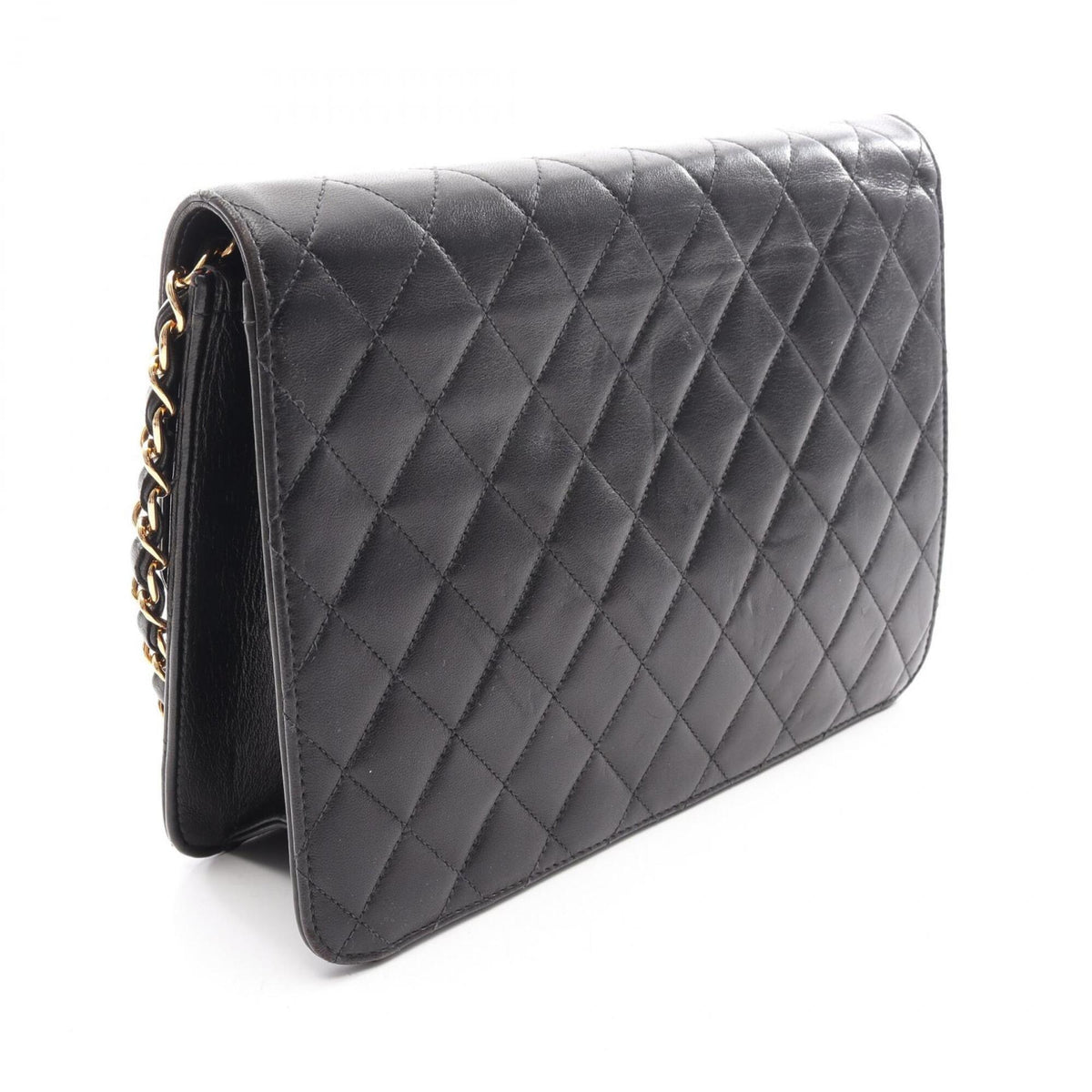 Chanel Black Leather Handbag Shoulder Bag (Pre-Owned)