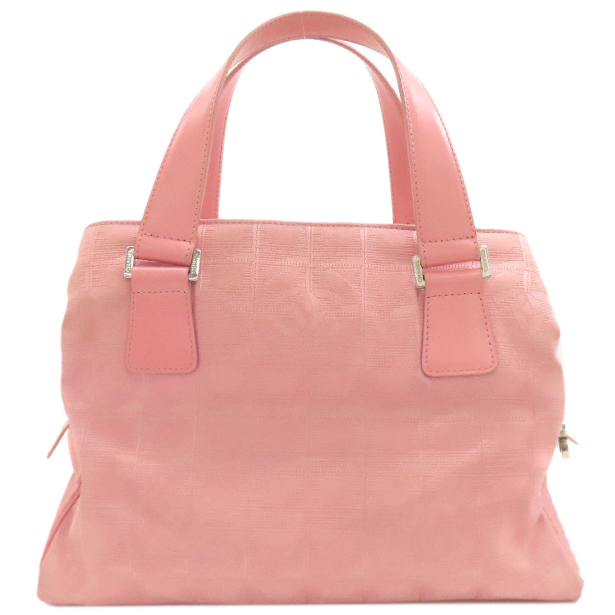 Chanel New Travel Line Pink Nylon Jacquard Handbag (Pre-Owned)