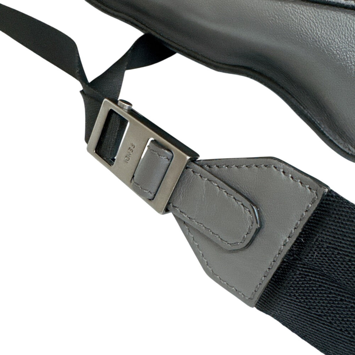 Fendi Gray Leather Backpack (Pre-Owned)