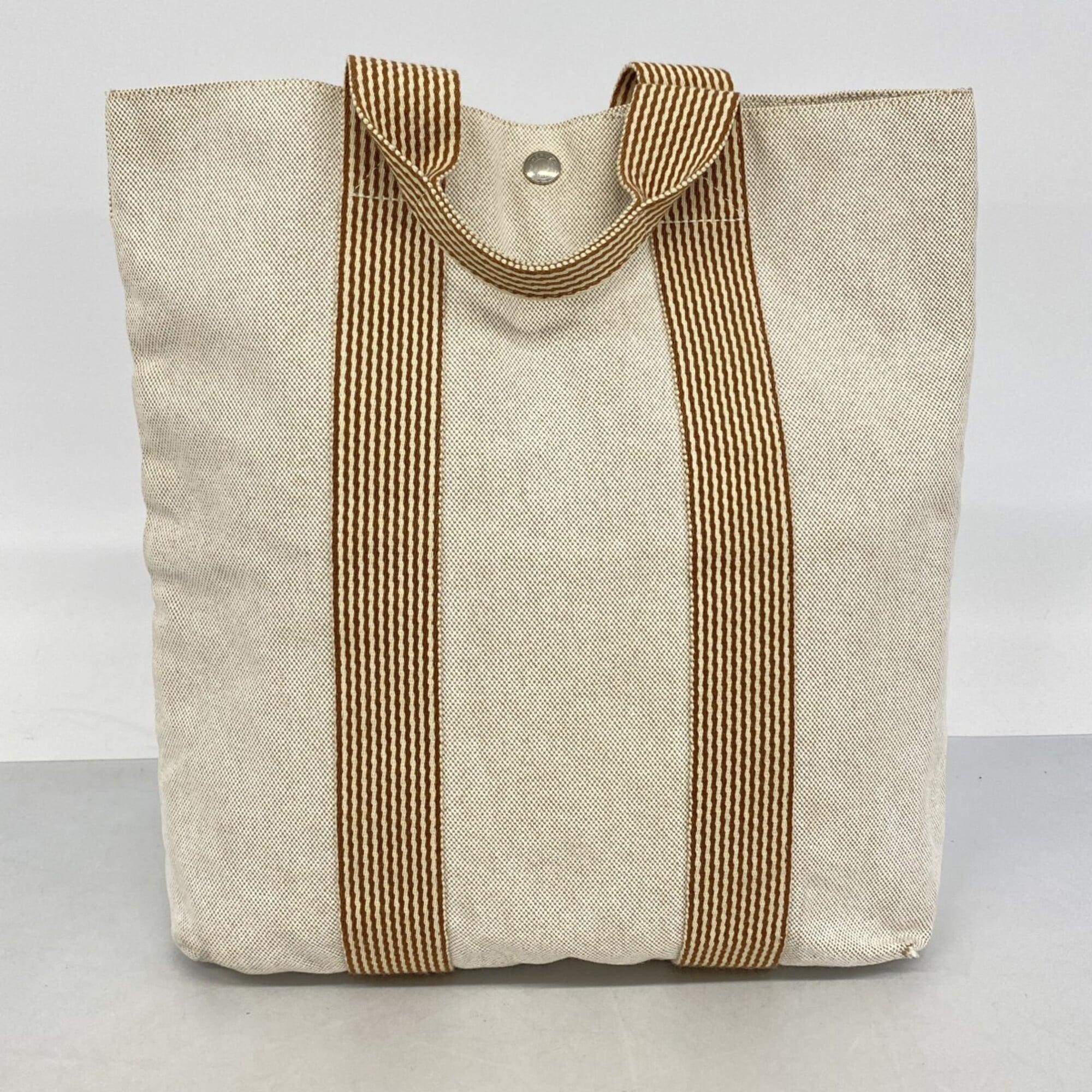 Hermes Beige Canvas Tote Bag (Pre-Owned)