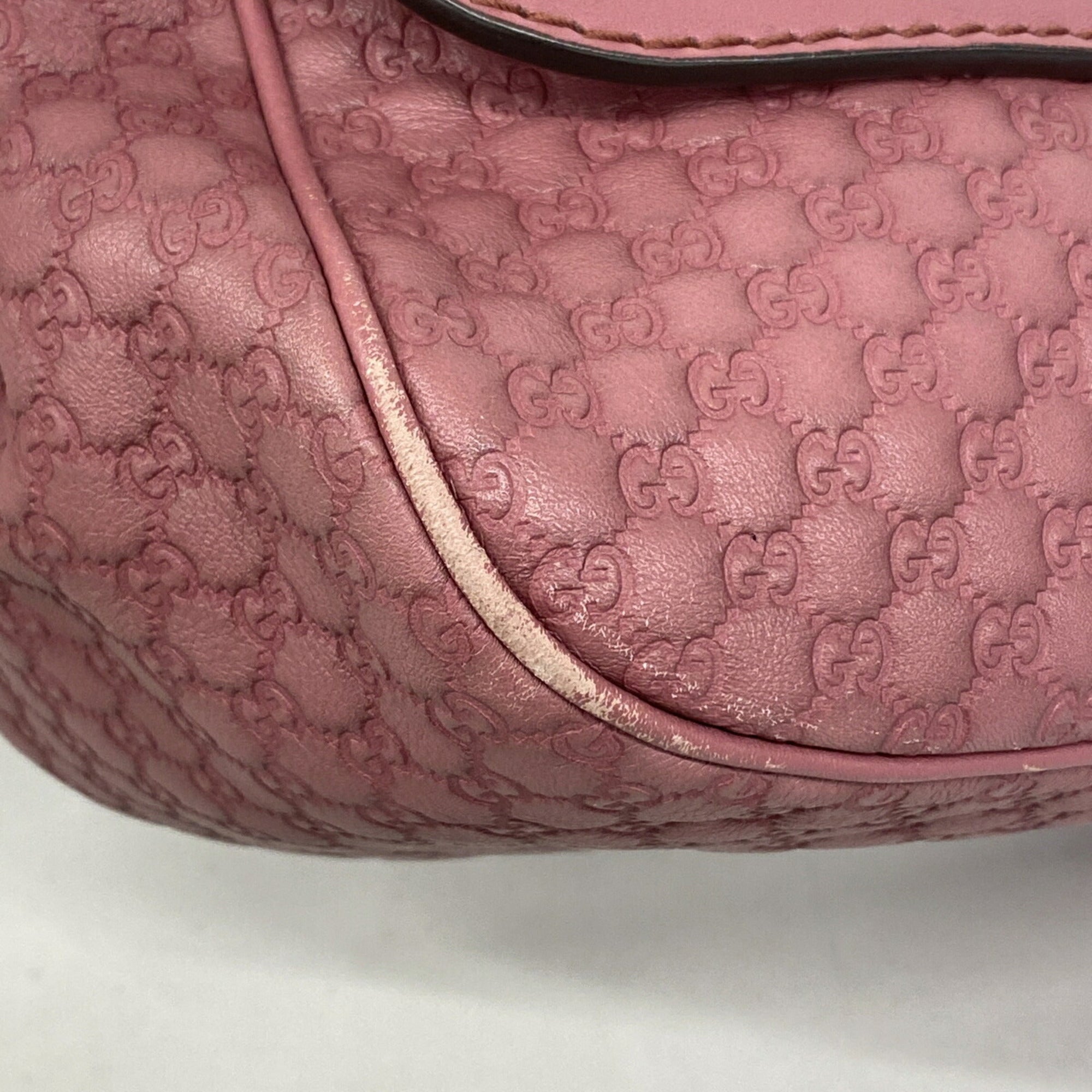 Gucci Pink Leather Shoulder Bag (Pre-Owned)