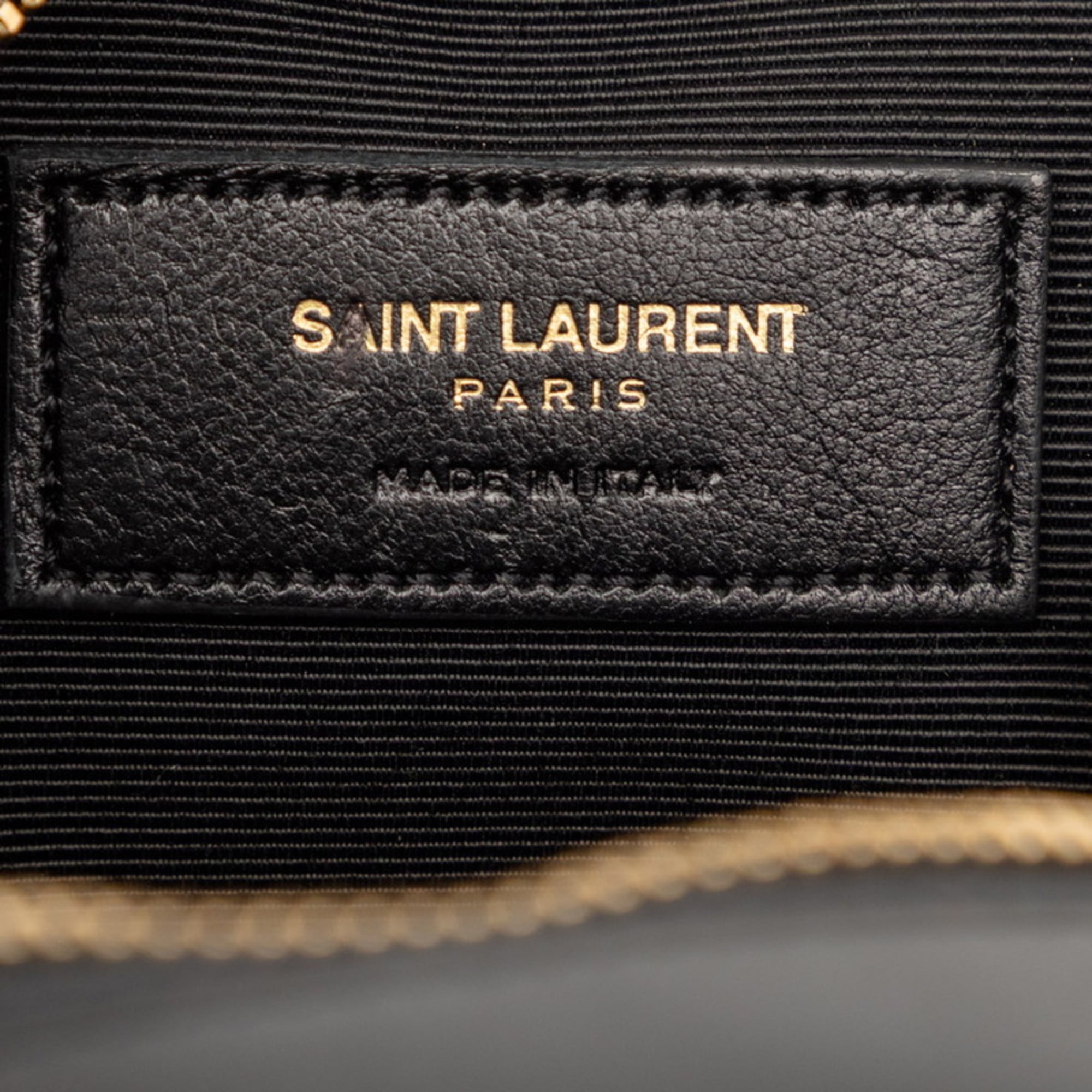 Saint Laurent Black Gold Spangles Leather Shoulder Bag (Pre-Owned)