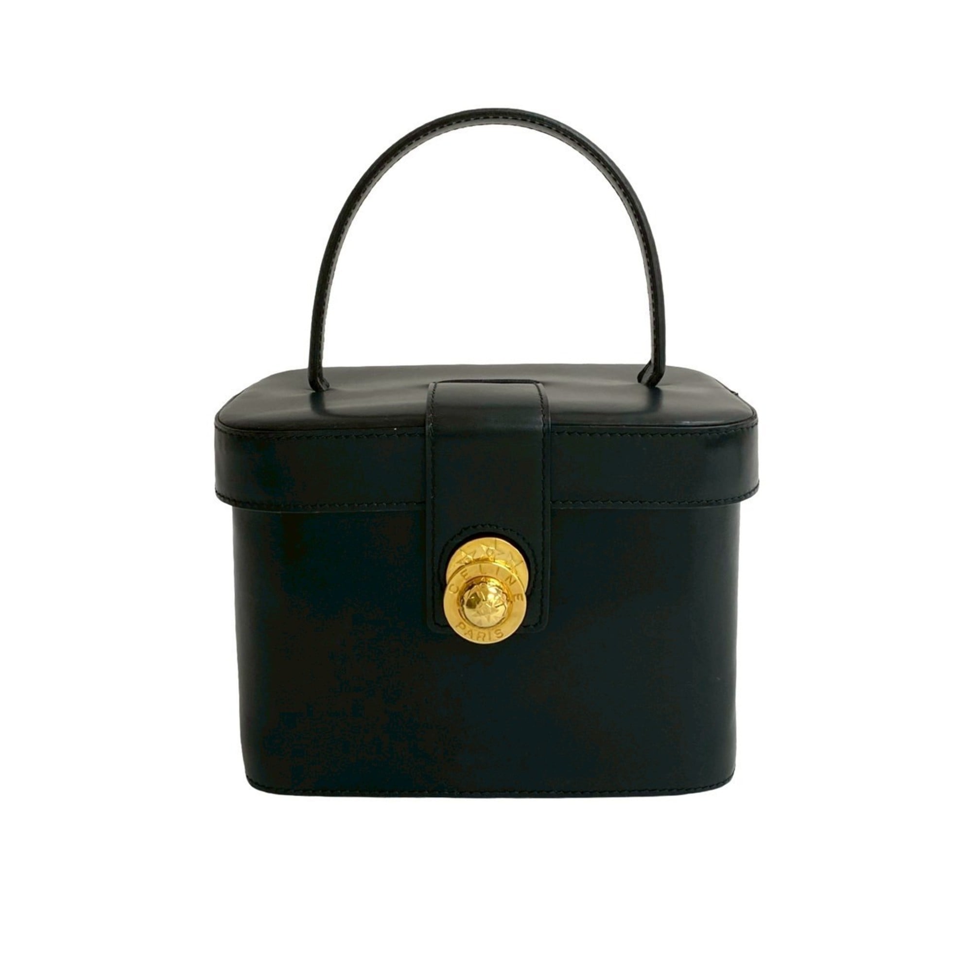 Celine Black Leather Handbag Vanity Bag (Pre-Owned)