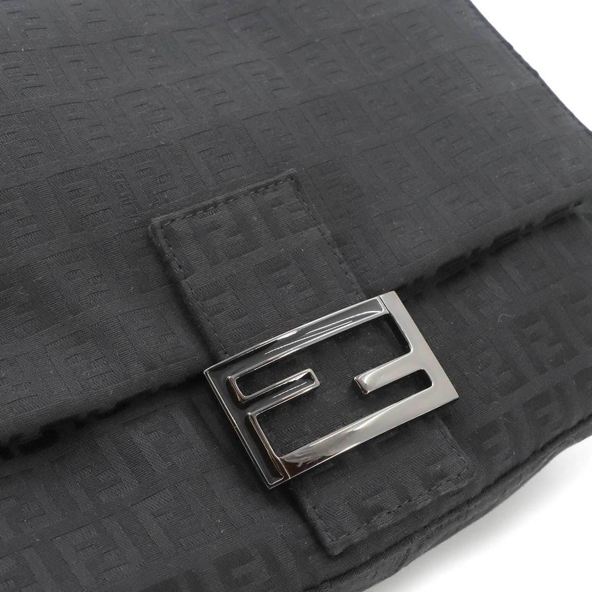 Fendi Black Canvas Leather Shoulder Bag (Pre-Owned)