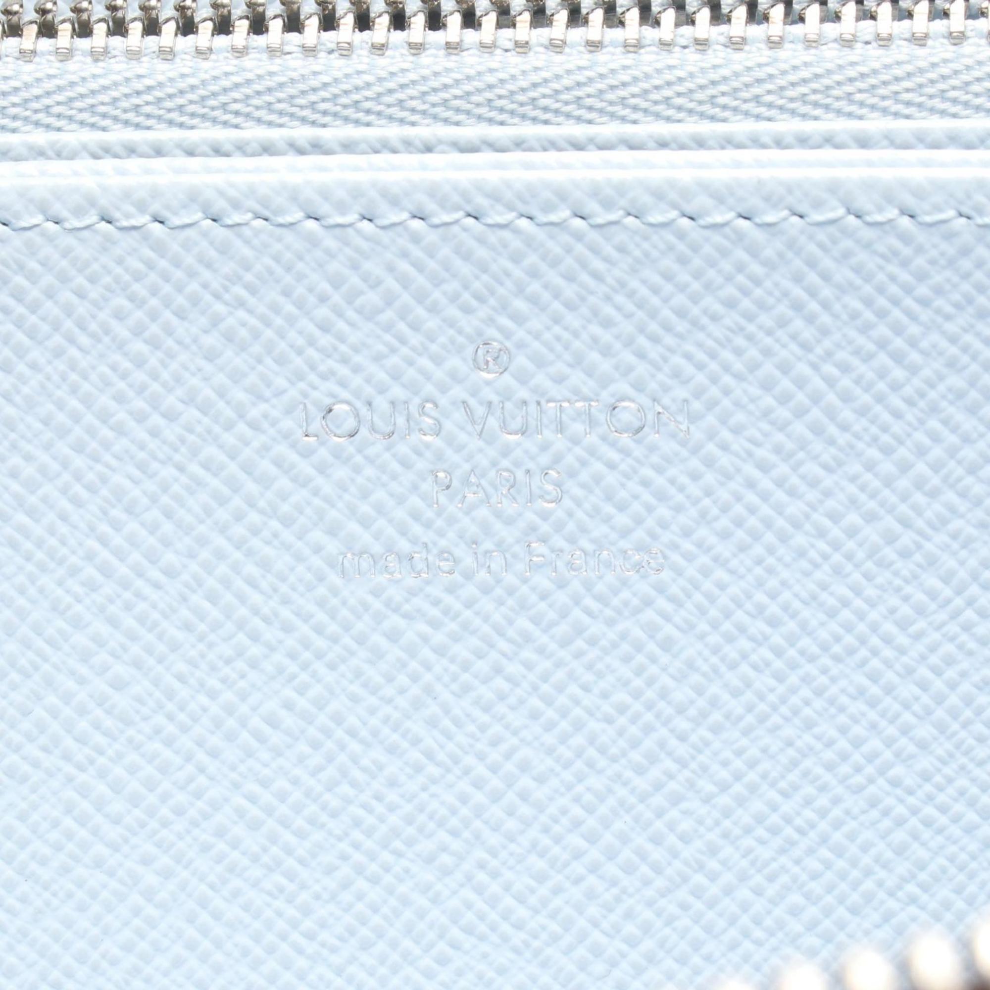 Louis Vuitton Brown Light Blue Monogram Coated Canvas Long Wallet (Bi-Fold) (Pre-Owned)