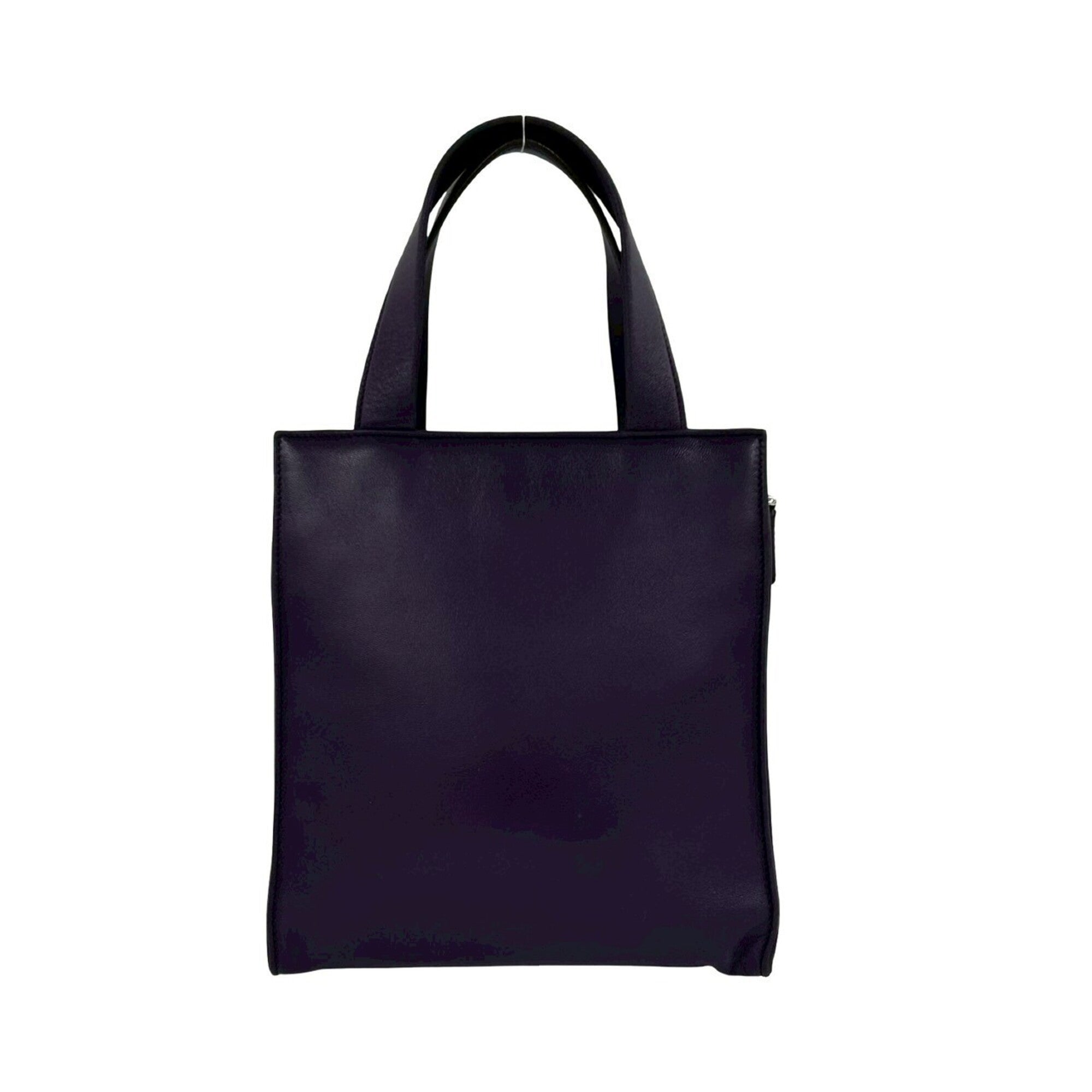 Prada Purple Leather Handbag Shoulder Bag Tote Bag (Pre-Owned)