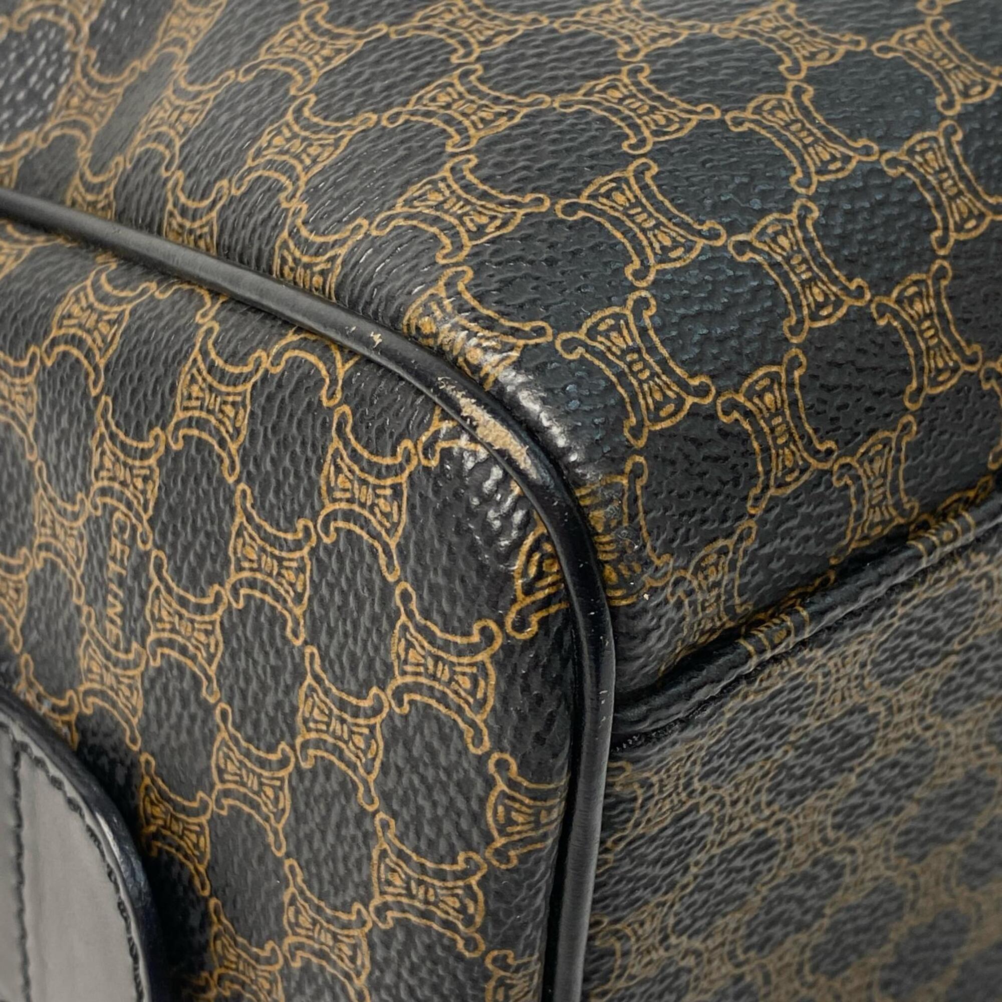 Celine Black Brown Leather Boston Bag (Pre-Owned)