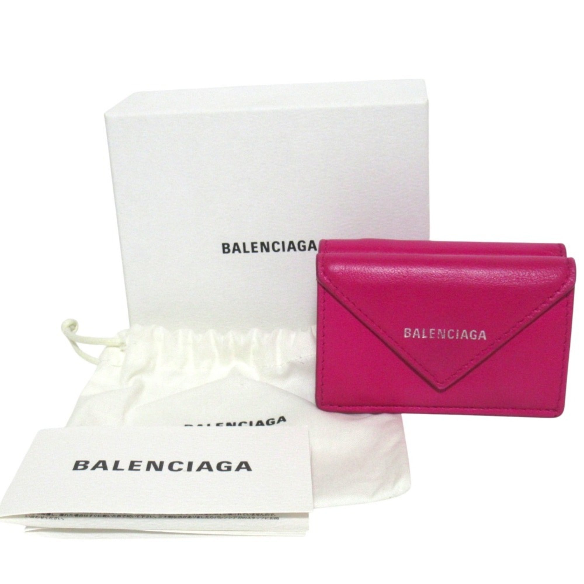 Balenciaga Pink Leather Wallet (Tri-Fold) (Pre-Owned)
