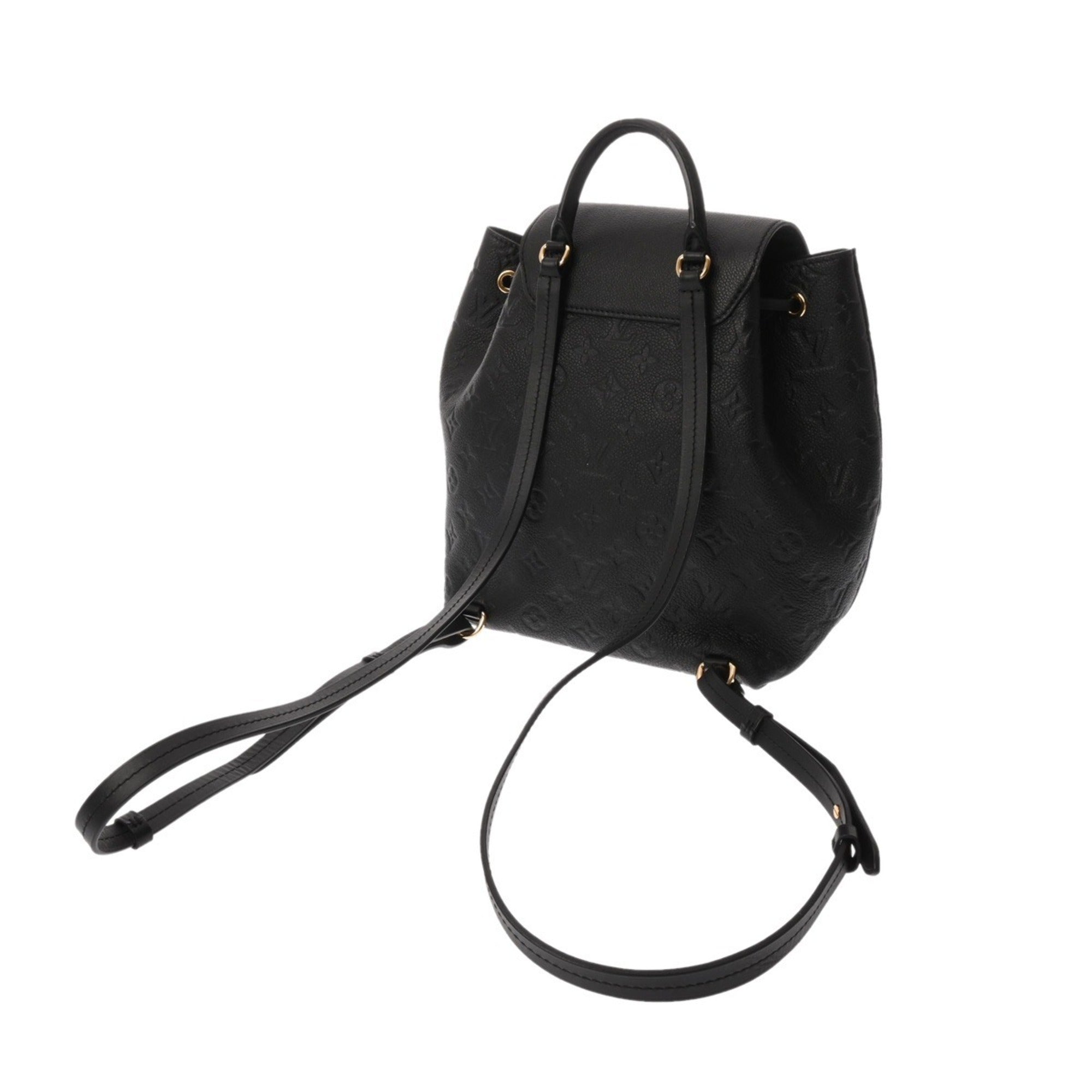 Louis Vuitton Noir Leather Backpack (Pre-Owned)