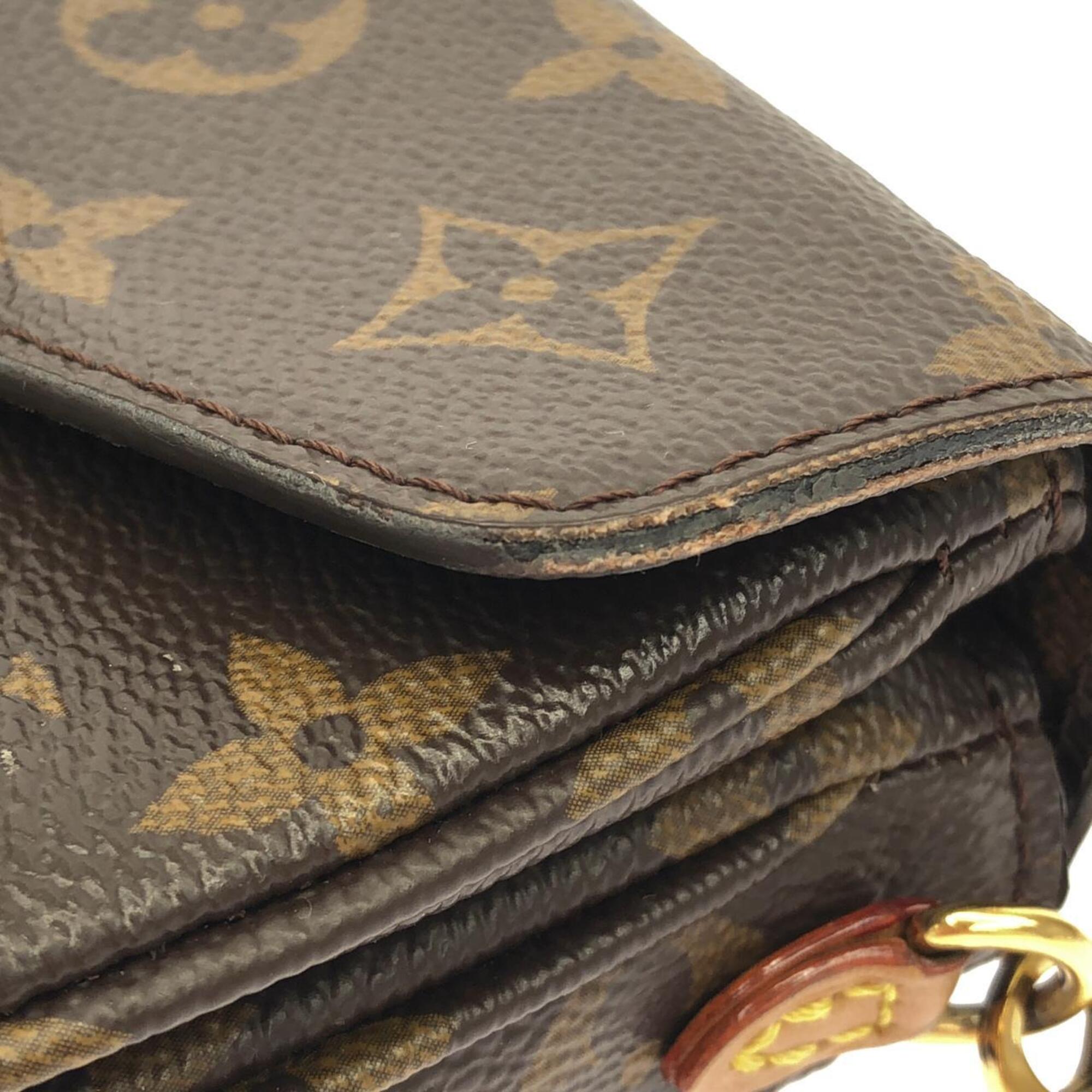 Louis Vuitton Monogram Marron Coated Canvas Shoulder Bag (Pre-Owned)